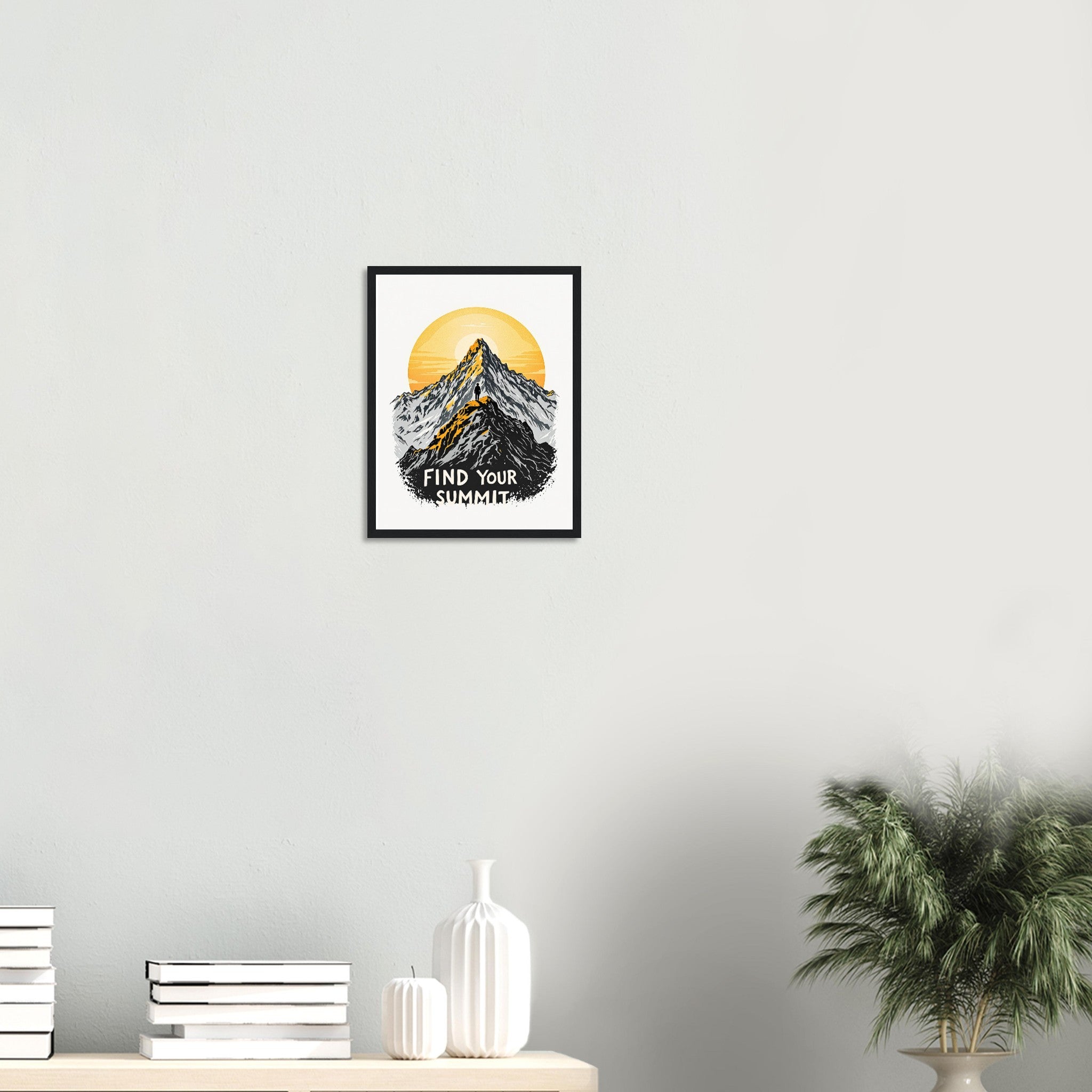 Mountain Summit Wall Art Ready to Hang UK Framed Art Print — detail view | Wild Thread Co