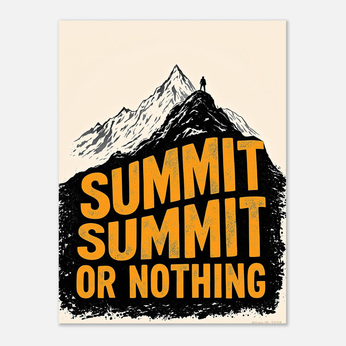 Summit or Nothing Mountain Art Wall Art UK Art UK Gift Art Print Art Print — detail view | Wild Thread Co