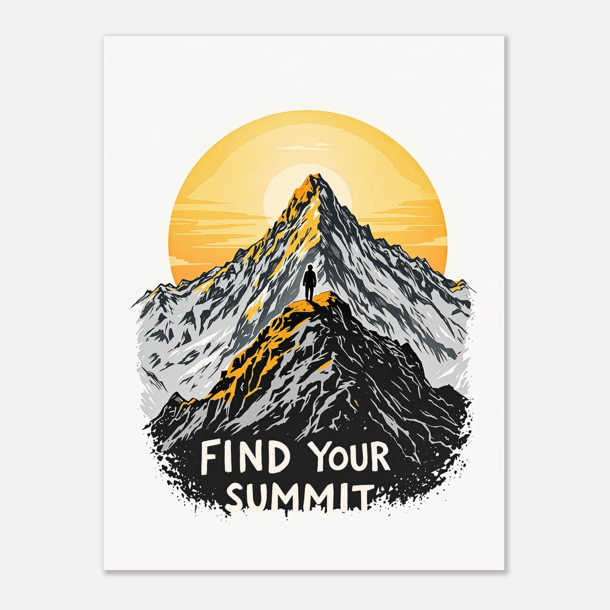 Find Your Summit Mountain A1 Art Wall Art UK Art Art Print Art Print — detail view | Wild Thread Co
