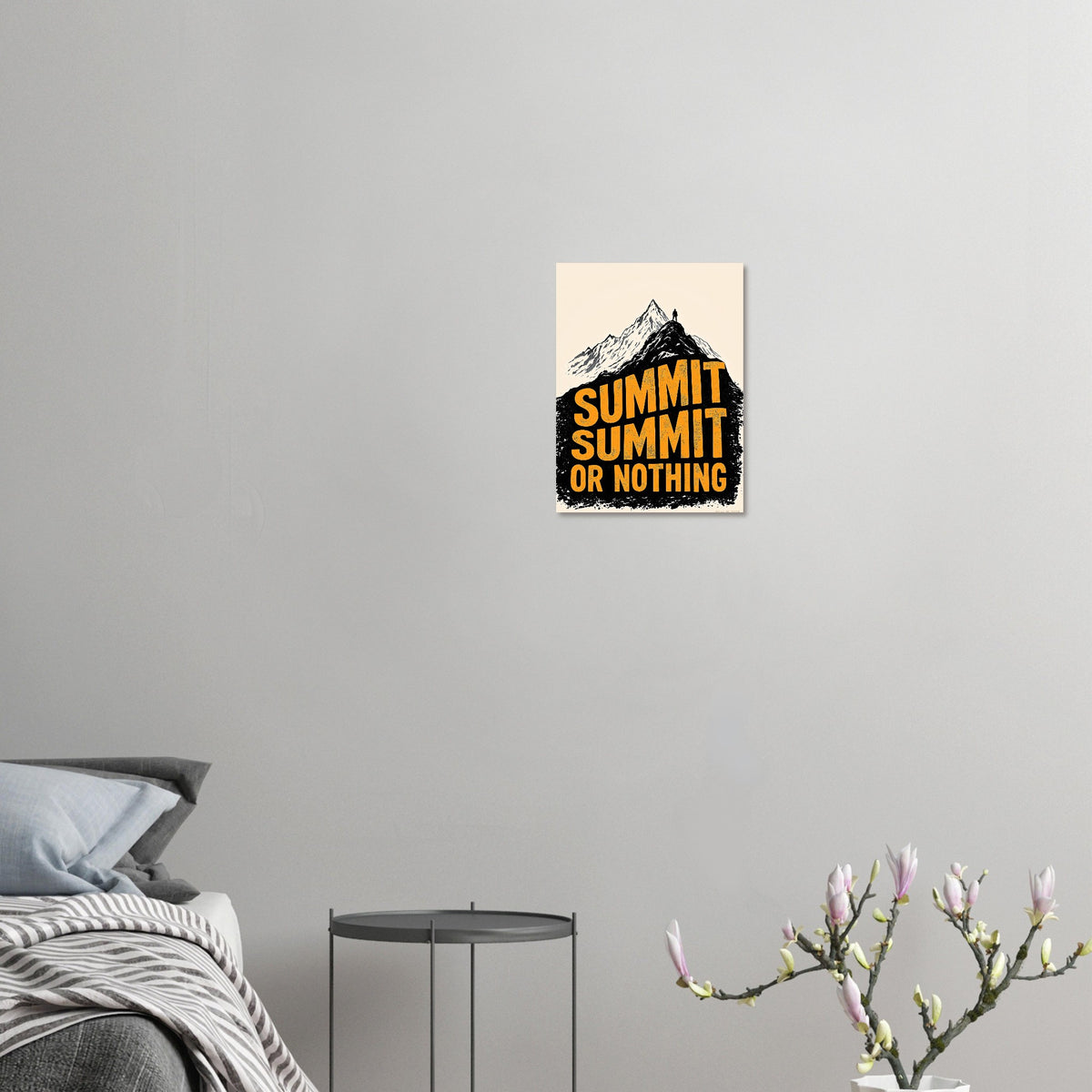 Summit or Nothing Mountain Art Wall Art UK Art UK Gift Art Print Art Print — detail view | Wild Thread Co