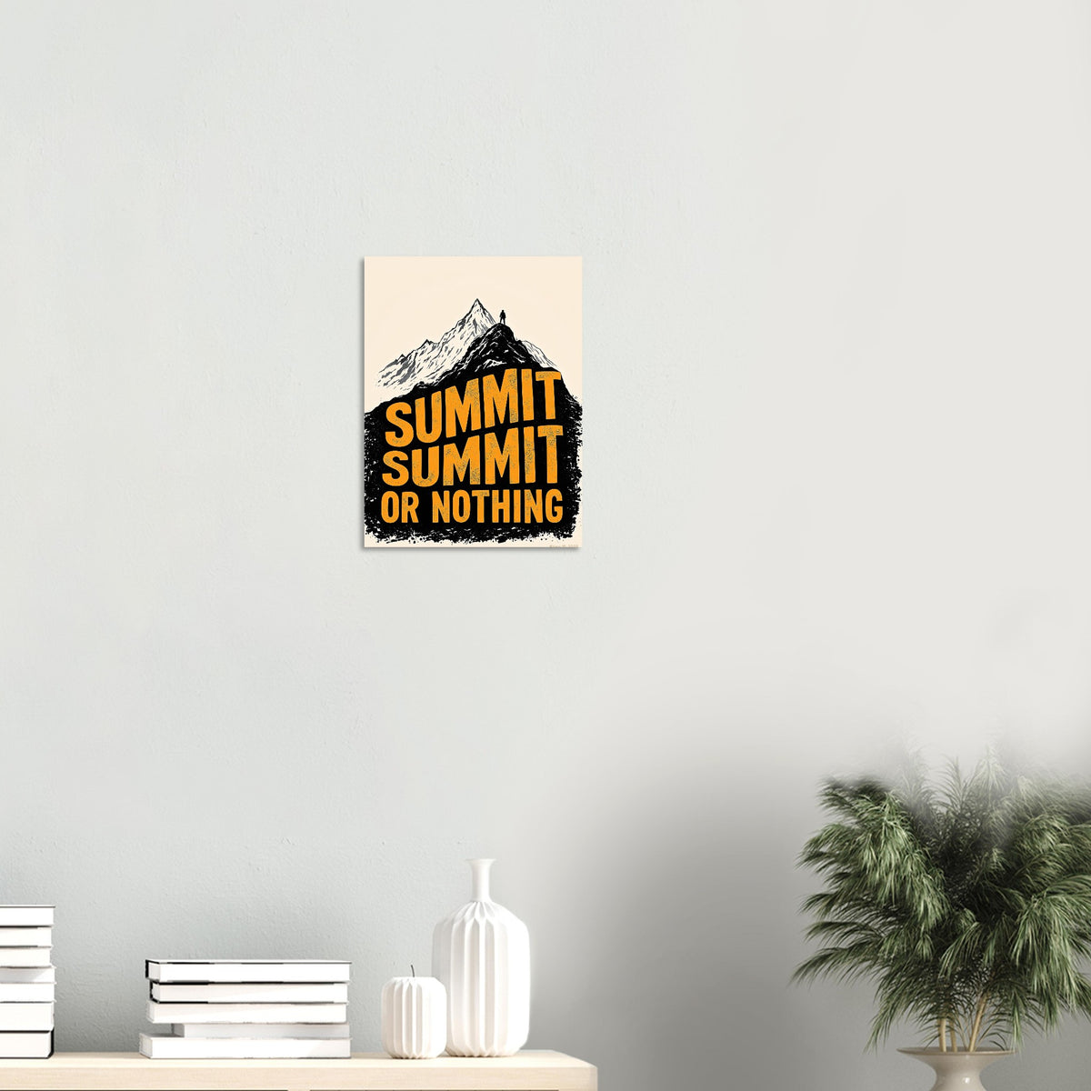 Summit or Nothing Mountain Art Wall Art UK Art UK Gift Art Print Art Print — detail view | Wild Thread Co