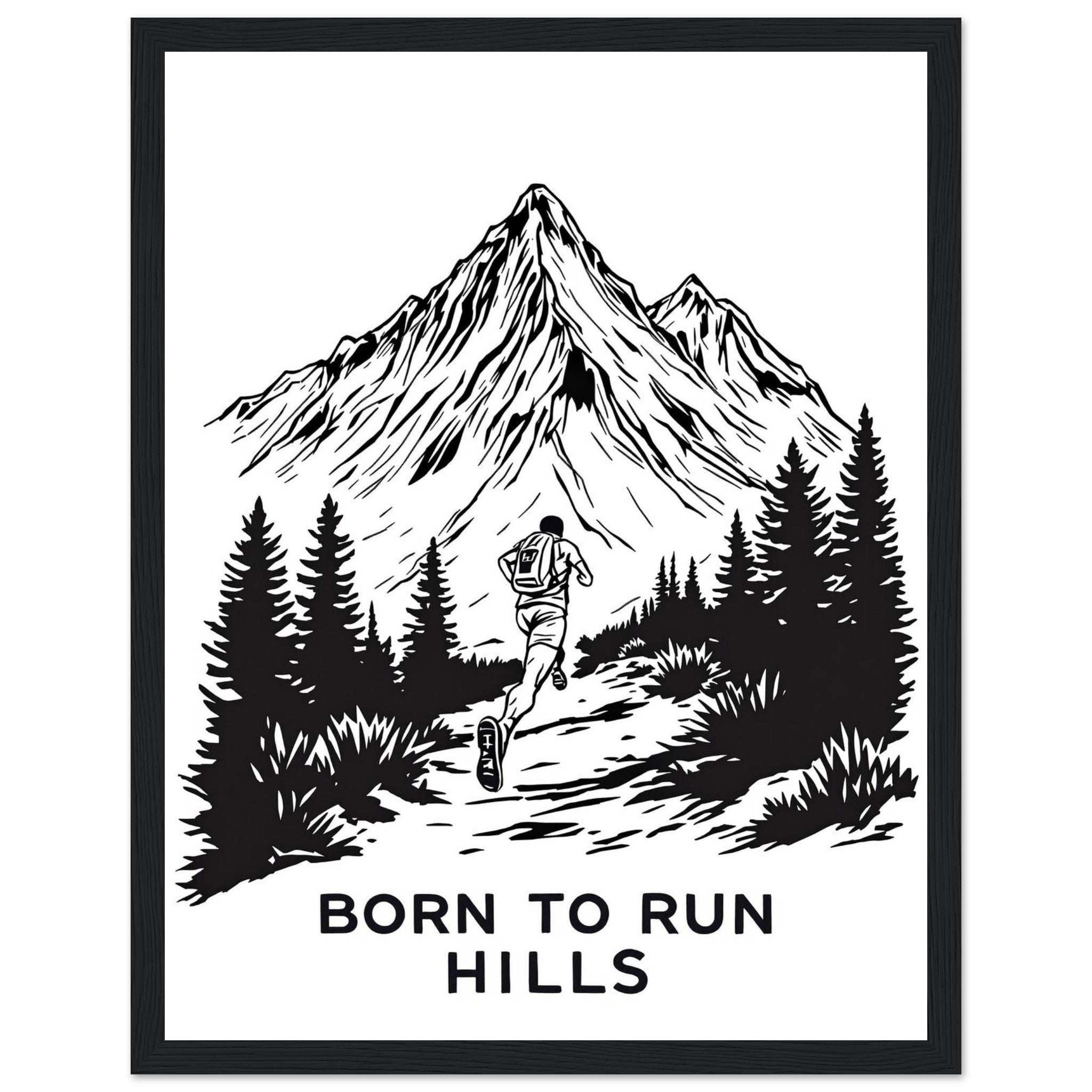 Gorpcore Trail Running Framed Print Wall Art Ready to Hang UK — Framed Art Print | Wild Thread Co UK