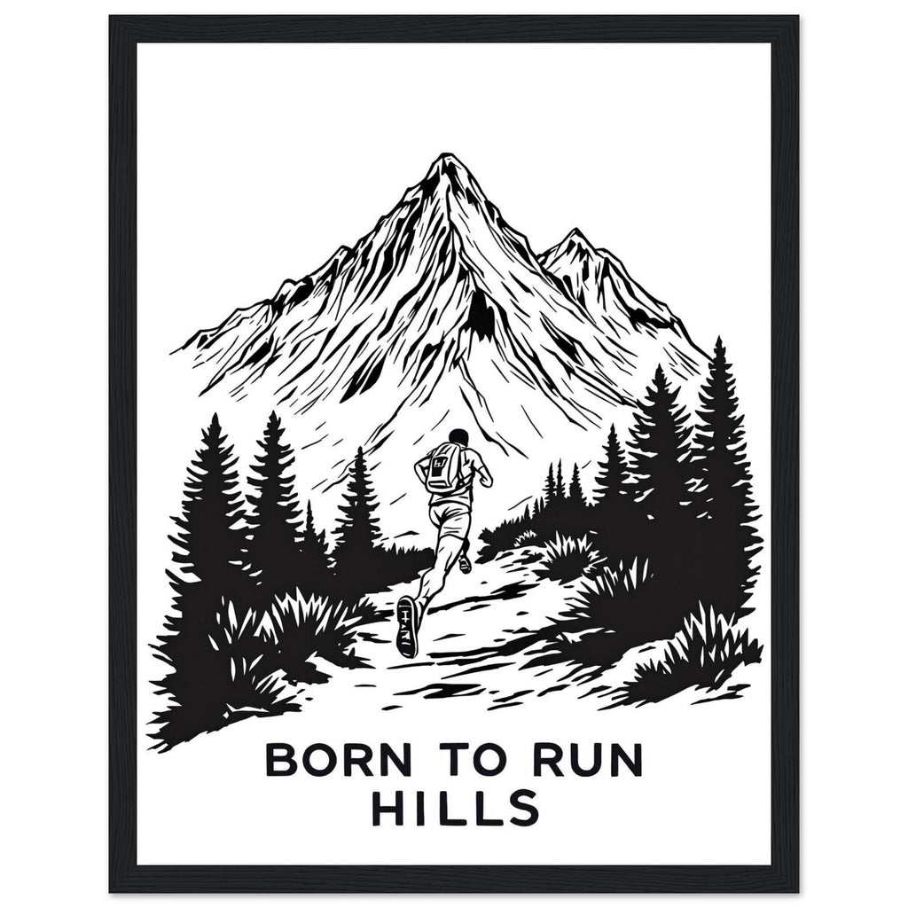Gorpcore Trail Running Framed Print Wall Art Ready to Hang UK Framed Art Print — detail view | Wild Thread Co
