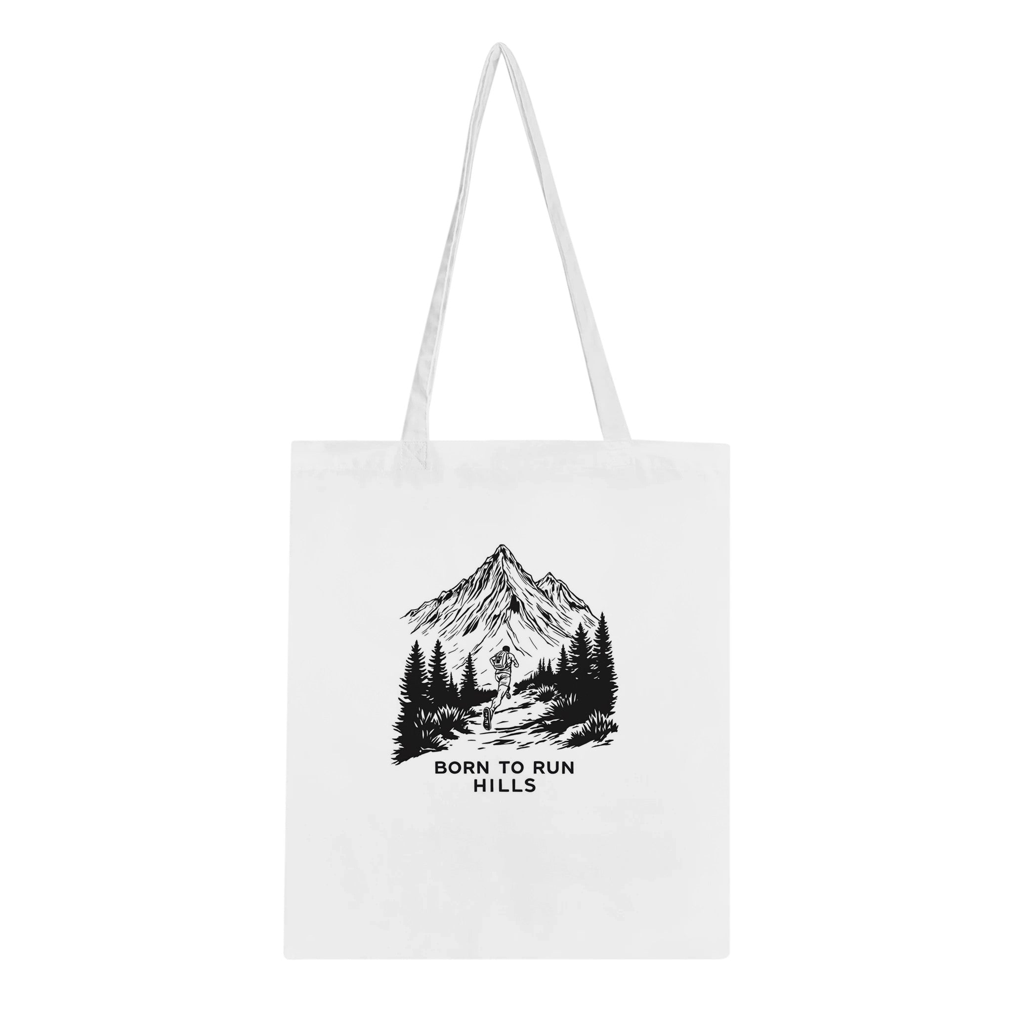 Gorpcore Trail Running Tote Bag Cotton Shopper UK Tote Bag — detail view | Wild Thread Co