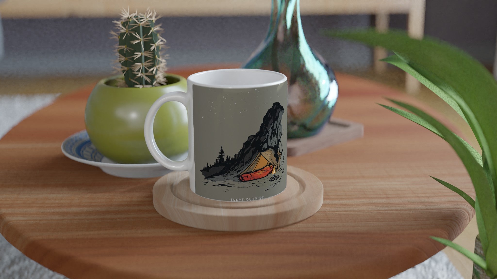 Wild Camping Bivouac Coffee Tea Ceramic 11oz Mug UK Gift Mug — detail view | Wild Thread Co