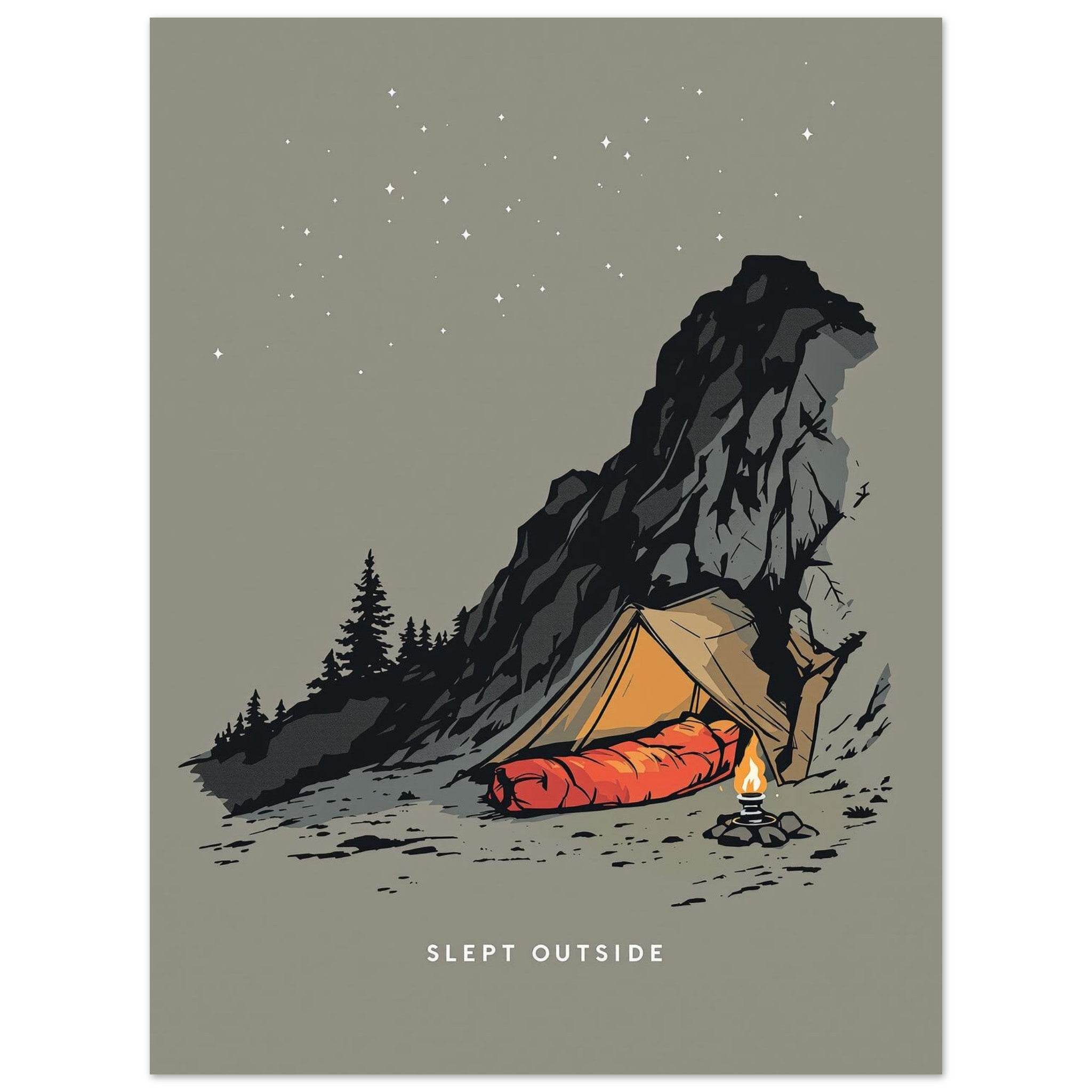 Wild Camping Bivouac A1 Art Wall Art UK Art UK Gift Art Print Art Print — detail view | Wild Thread Co
