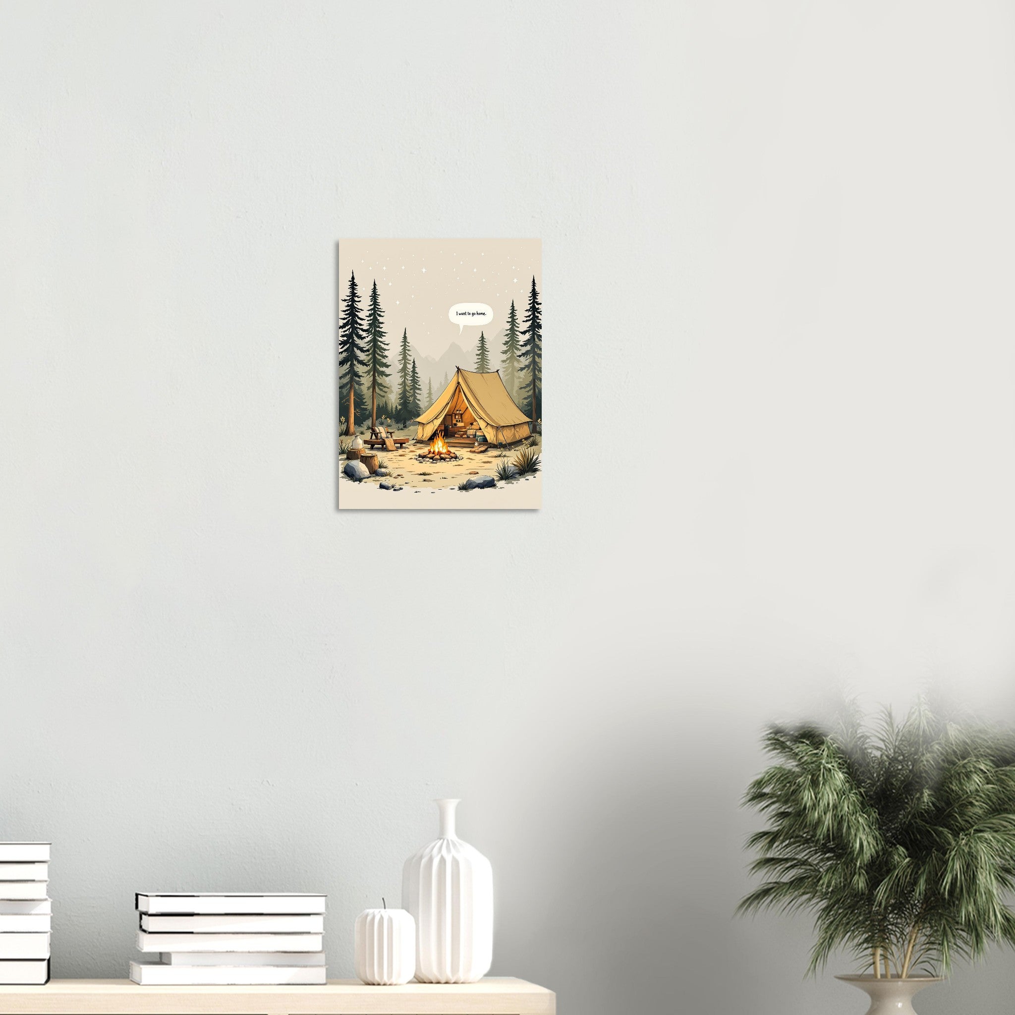 Funny Camping Art Wall Art UK Art Art Print Art Print — detail view | Wild Thread Co