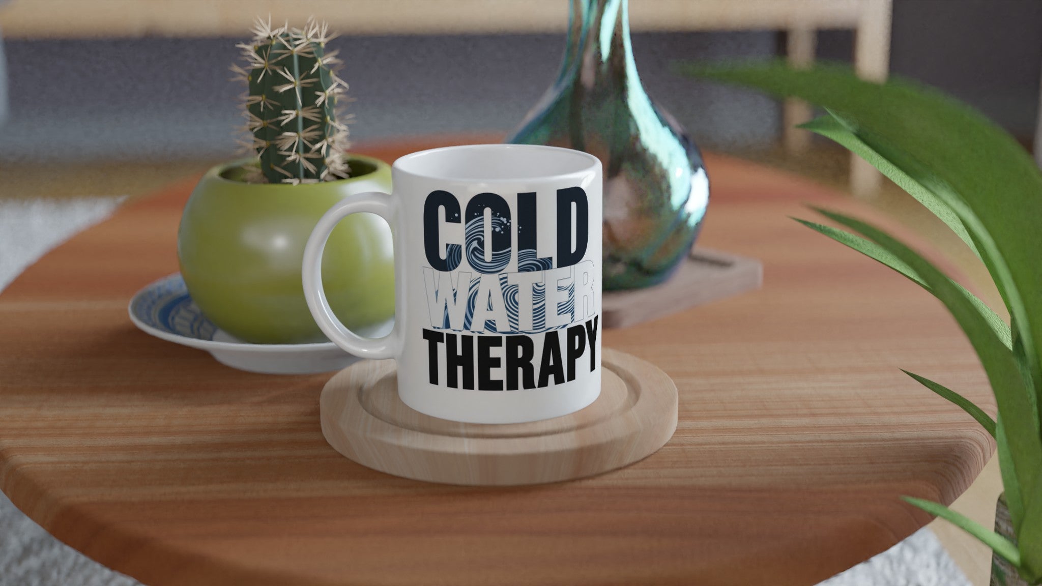 Cold Water Therapy Wild Swimming Coffee Tea Ceramic 11oz Mug — detail view | Wild Thread Co