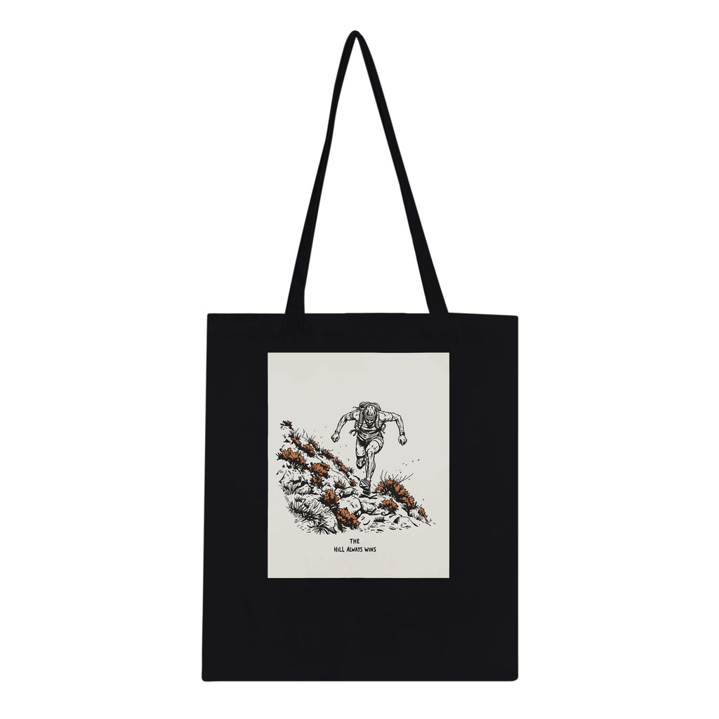 Trail Running Uphill Cotton Shopper UK Tote Bag — detail view | Wild Thread Co