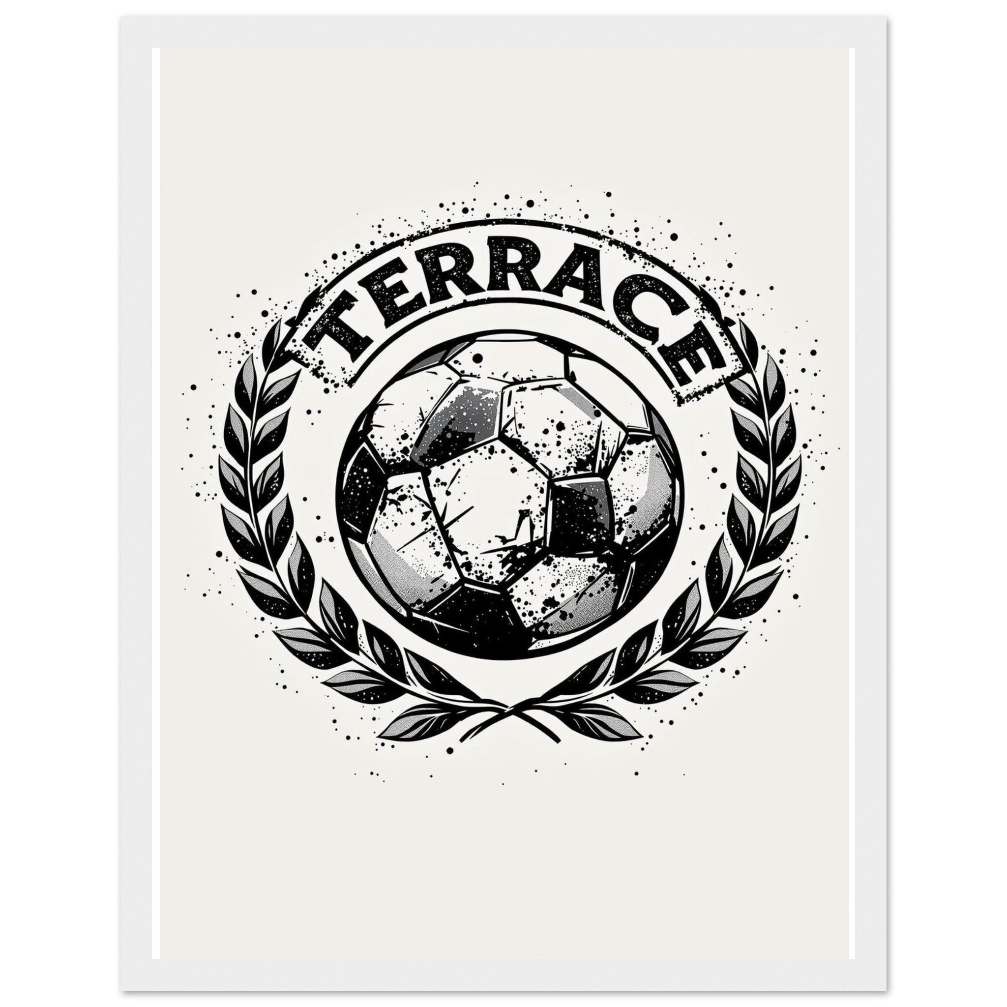 Retro Sports Football Framed Print Wall Art Ready to Hang UK Framed Art Print — detail view | Wild Thread Co