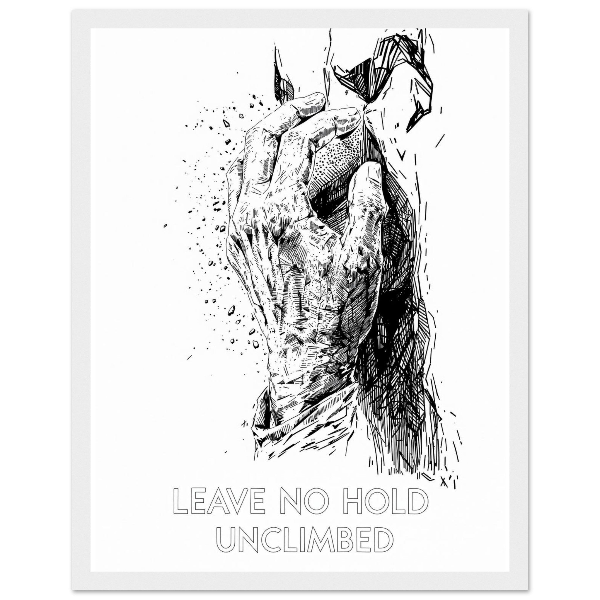 Gorpcore Climbing Obsession Framed Print Wall Art Ready to Hang UK Framed Art Print — detail view | Wild Thread Co