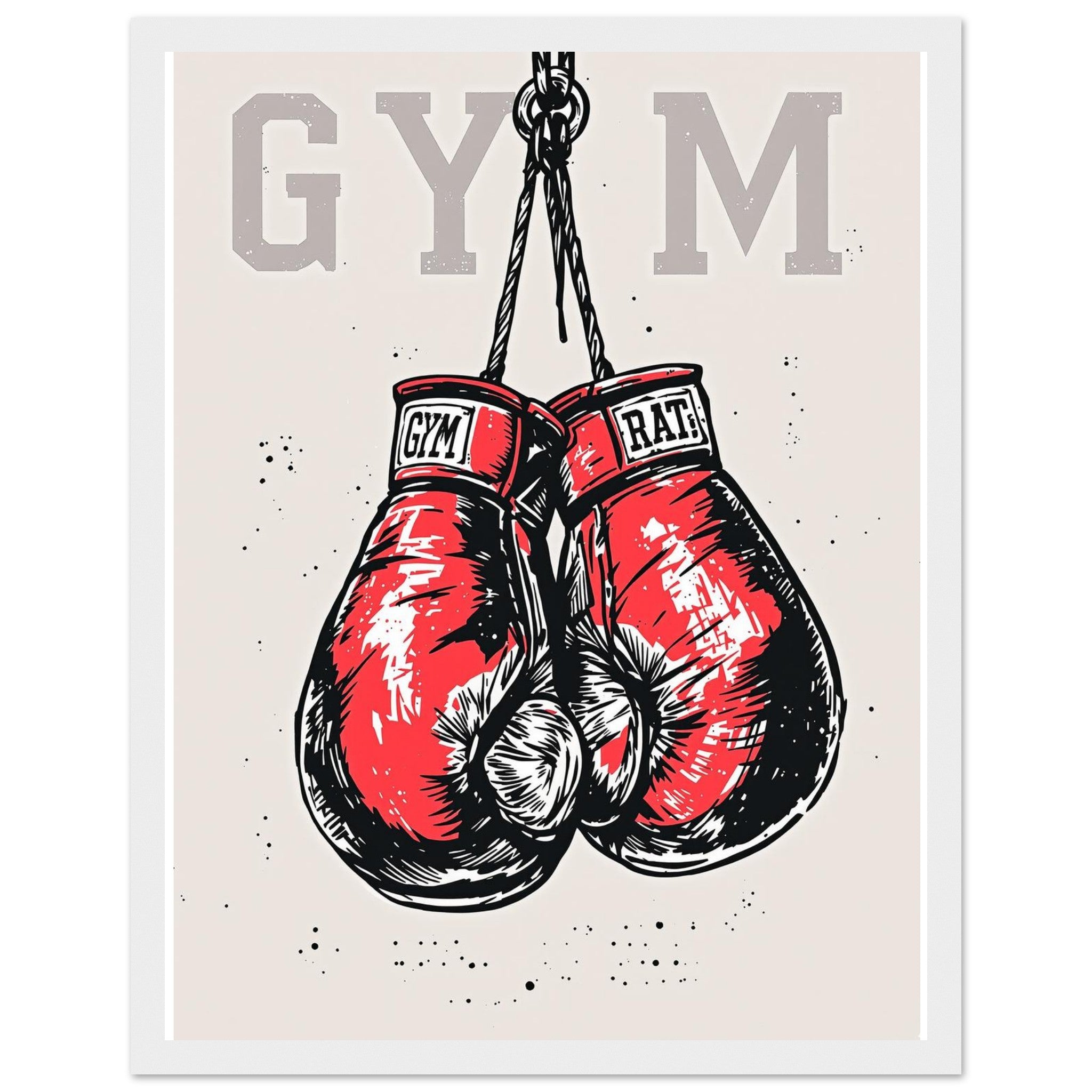 Retro Sports Boxing Framed Print Wall Art Ready to Hang UK Framed Art Print — detail view | Wild Thread Co