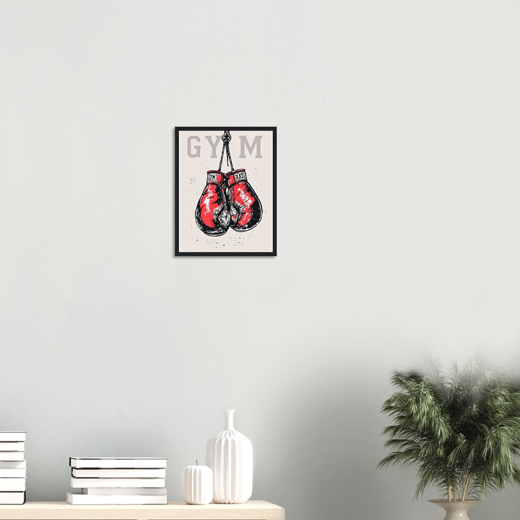 Retro Sports Boxing Framed Print Wall Art Ready to Hang UK Framed Art Print — detail view | Wild Thread Co