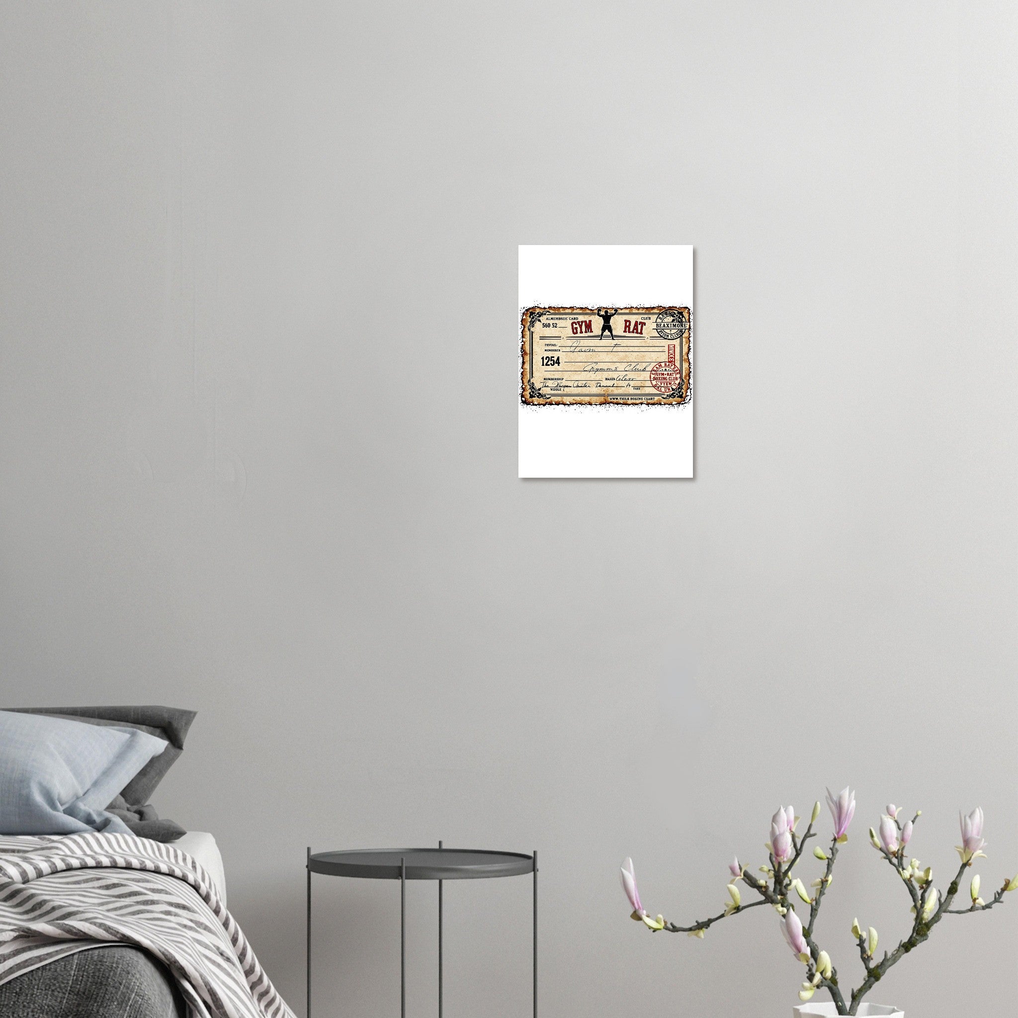 Gym Rat Boxing Club Vintage Membership Card Art Wall Art UK Gift Art Art Print P Art Print — detail view | Wild Thread Co