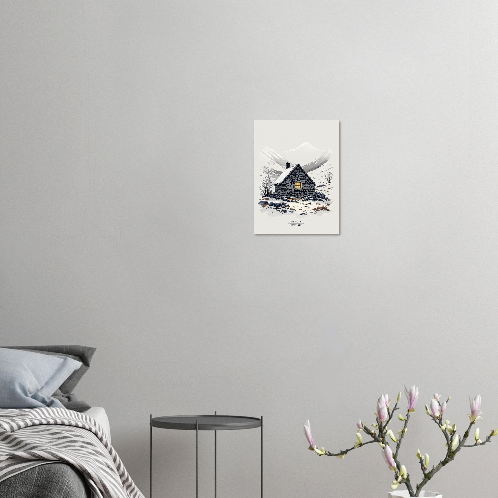 Mountain Bothy A1 Art Wall Art UK Art Art Print Poster Wall Art UK UK Gift Art Print — detail view | Wild Thread Co