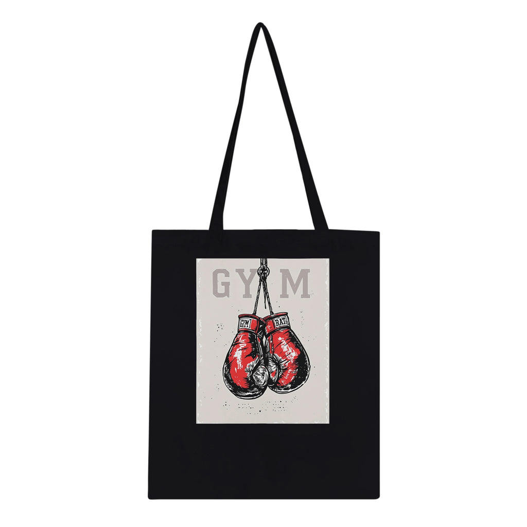 Retro Sports Boxing Tote Bag Cotton Shopper UK Tote Bag — detail view | Wild Thread Co