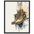 Rock Climbing Boots Framed Print Wall Art Ready to Hang UK — Framed Art Print | Wild Thread Co UK