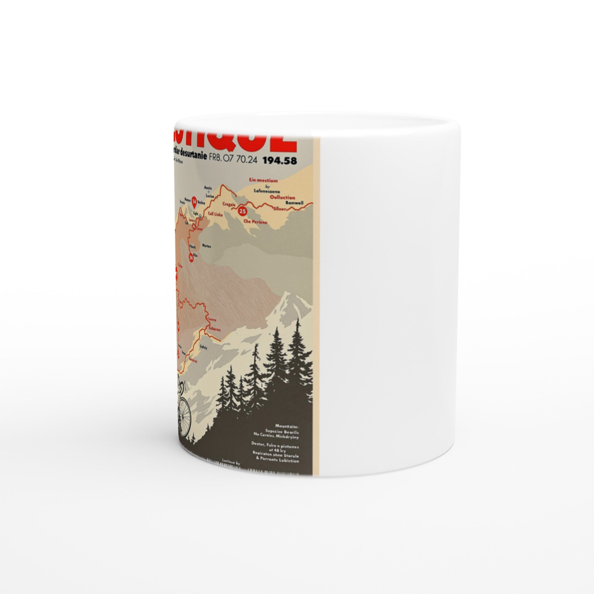Retro Cycling Domestique 1970s Race Shirt Coffee Tea Ceramic 11oz UK Mug — detail view | Wild Thread Co