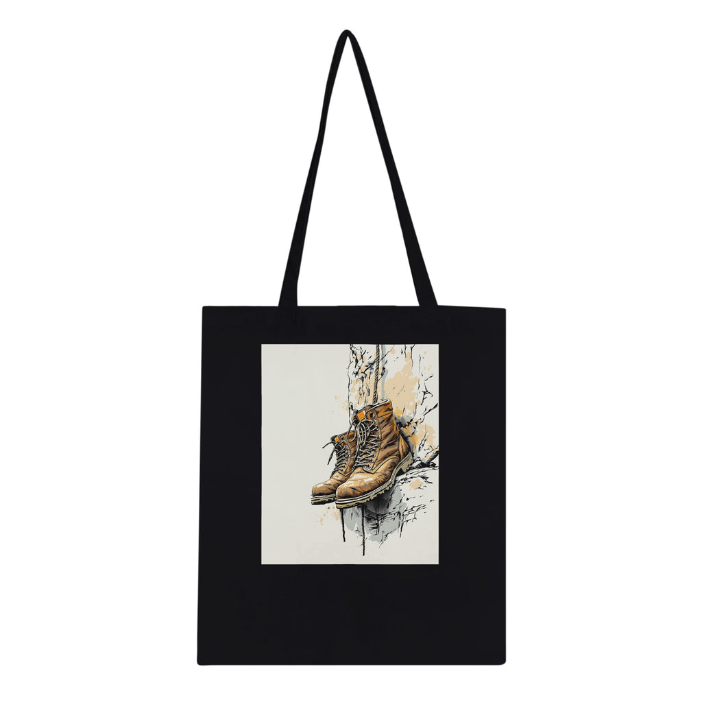 Rock Climbing Boots Cotton Shopper UK Tote Bag — detail view | Wild Thread Co