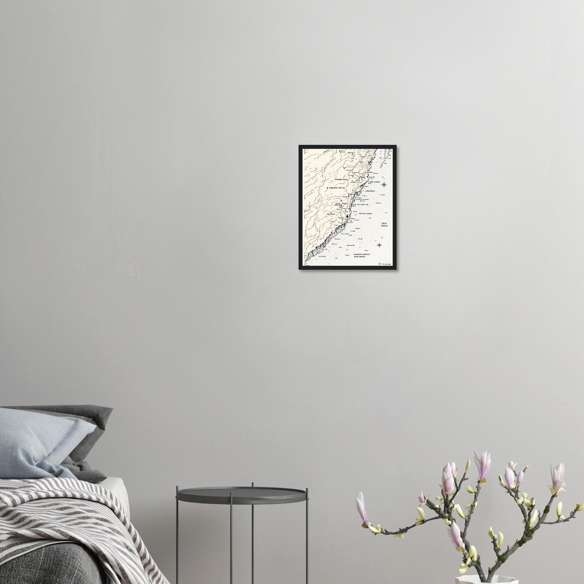 Gorpcore Coastal Walking Framed Print Wall Art Ready to Hang UK Framed Art Print — detail view | Wild Thread Co