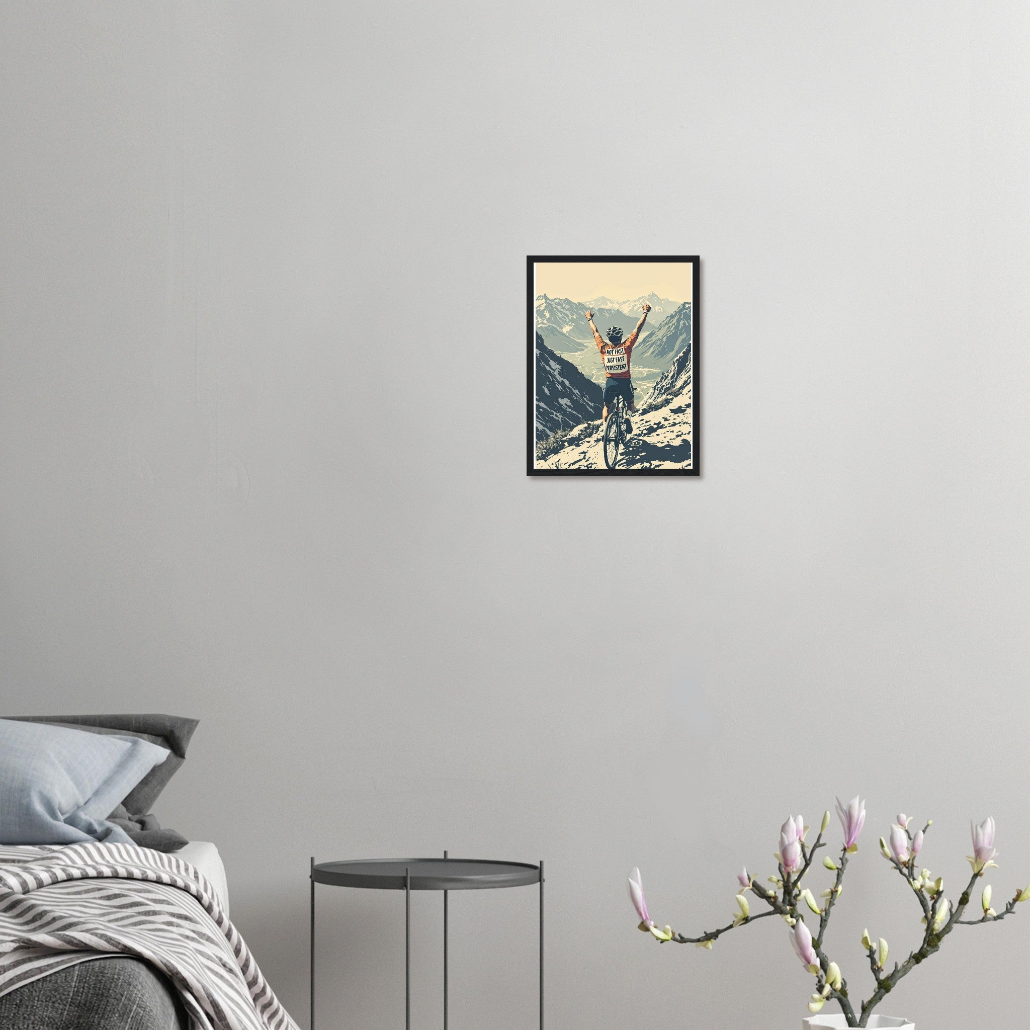 Cycling The Cols Framed Print Wall Art Ready to Hang UK Framed Art Print — detail view | Wild Thread Co