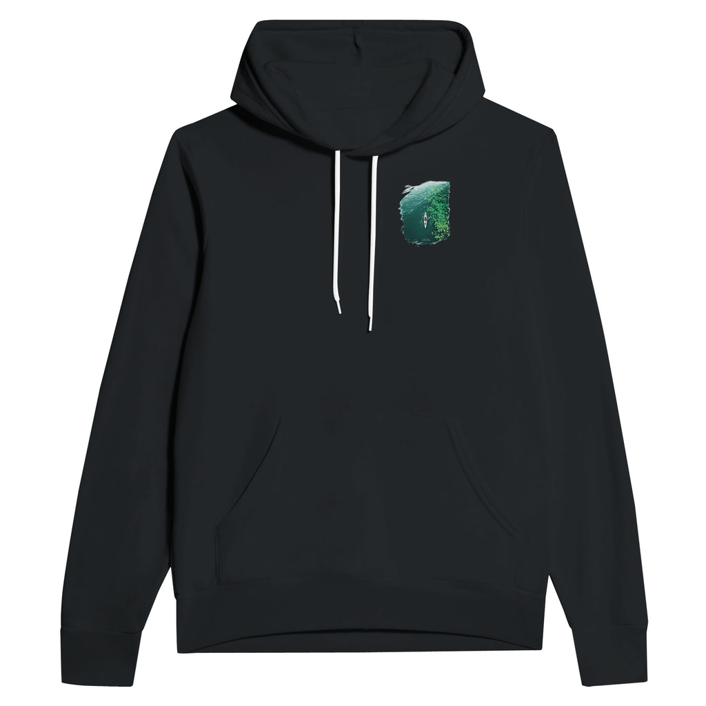 Sea Kayaking Aerial Hoodie Pullover Unisex Cotton UK Hoodie — detail view | Wild Thread Co