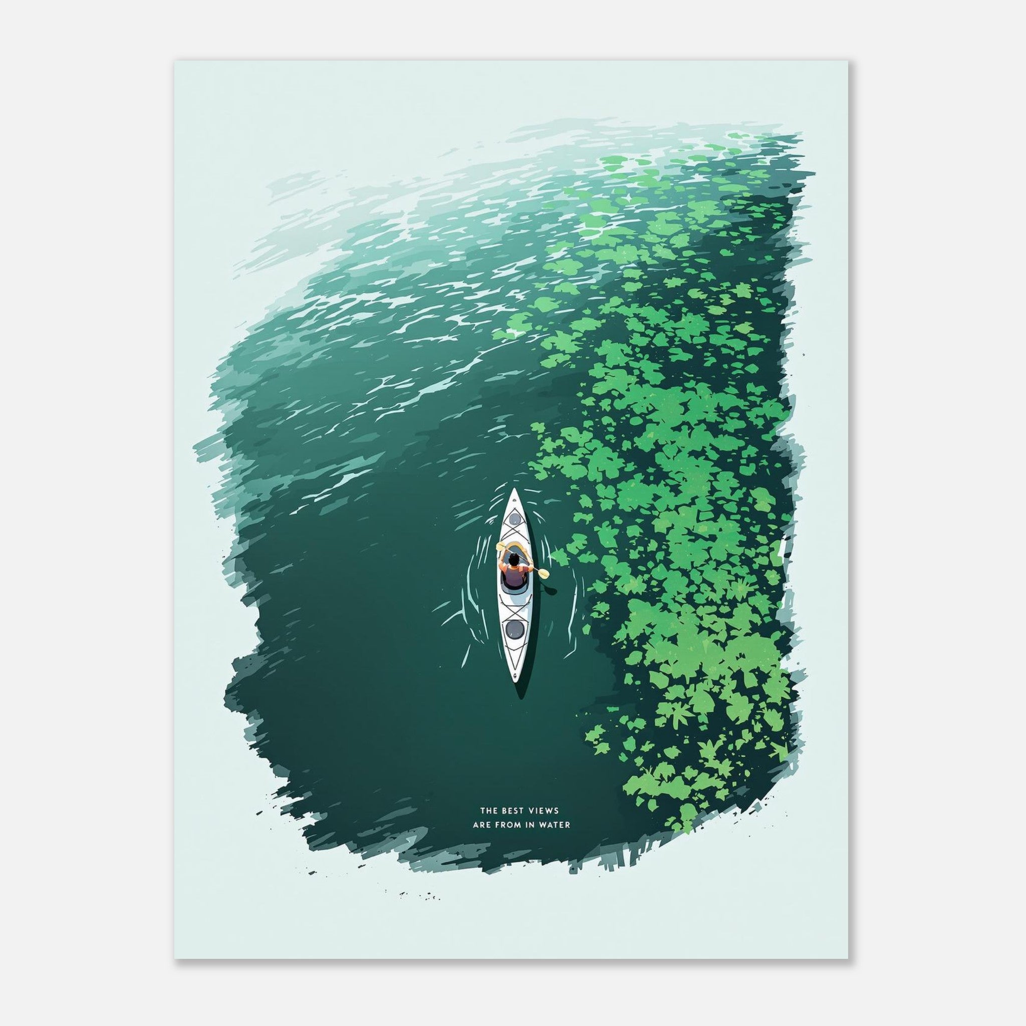 Sea Kayak Aerial View Art Wall Art UK Art UK Gift Art Print Art Print — detail view | Wild Thread Co