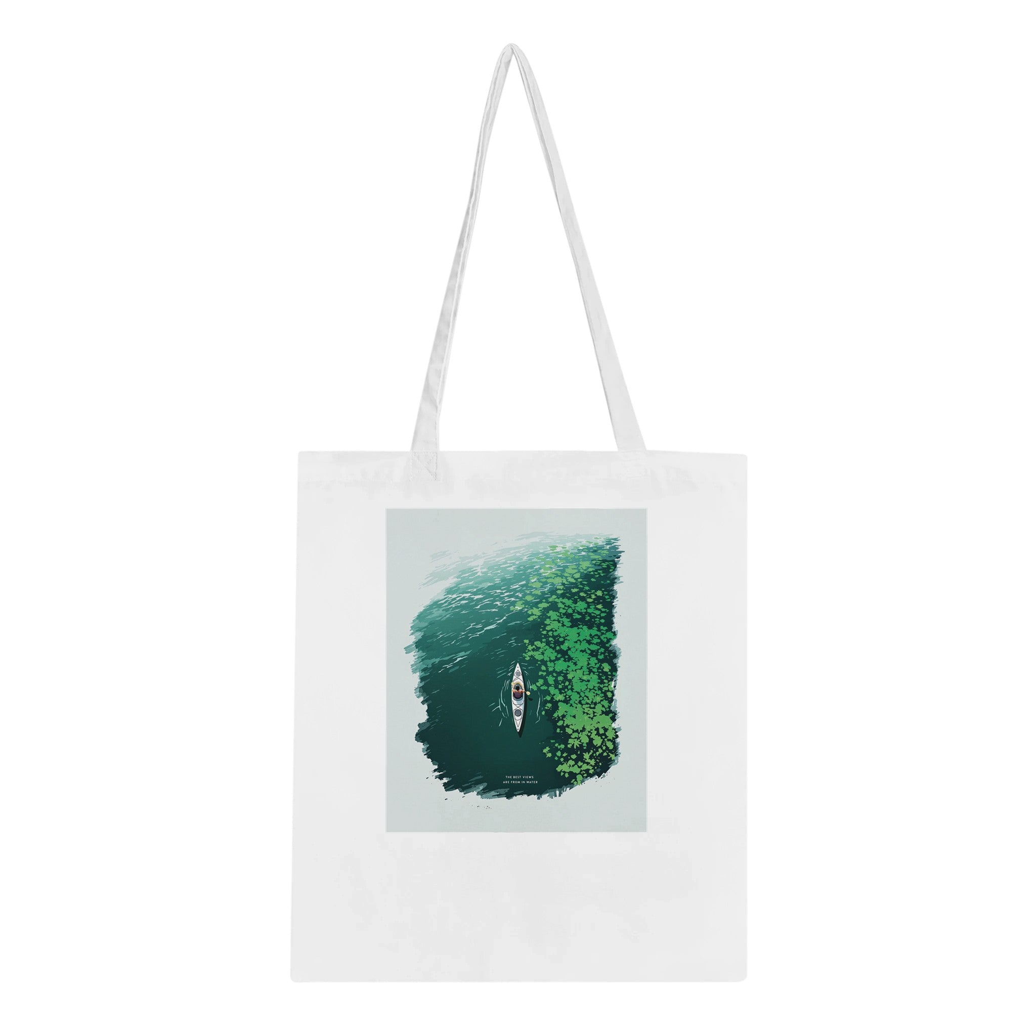 Sea Kayaking Aerial Cotton Shopper UK Tote Bag — detail view | Wild Thread Co