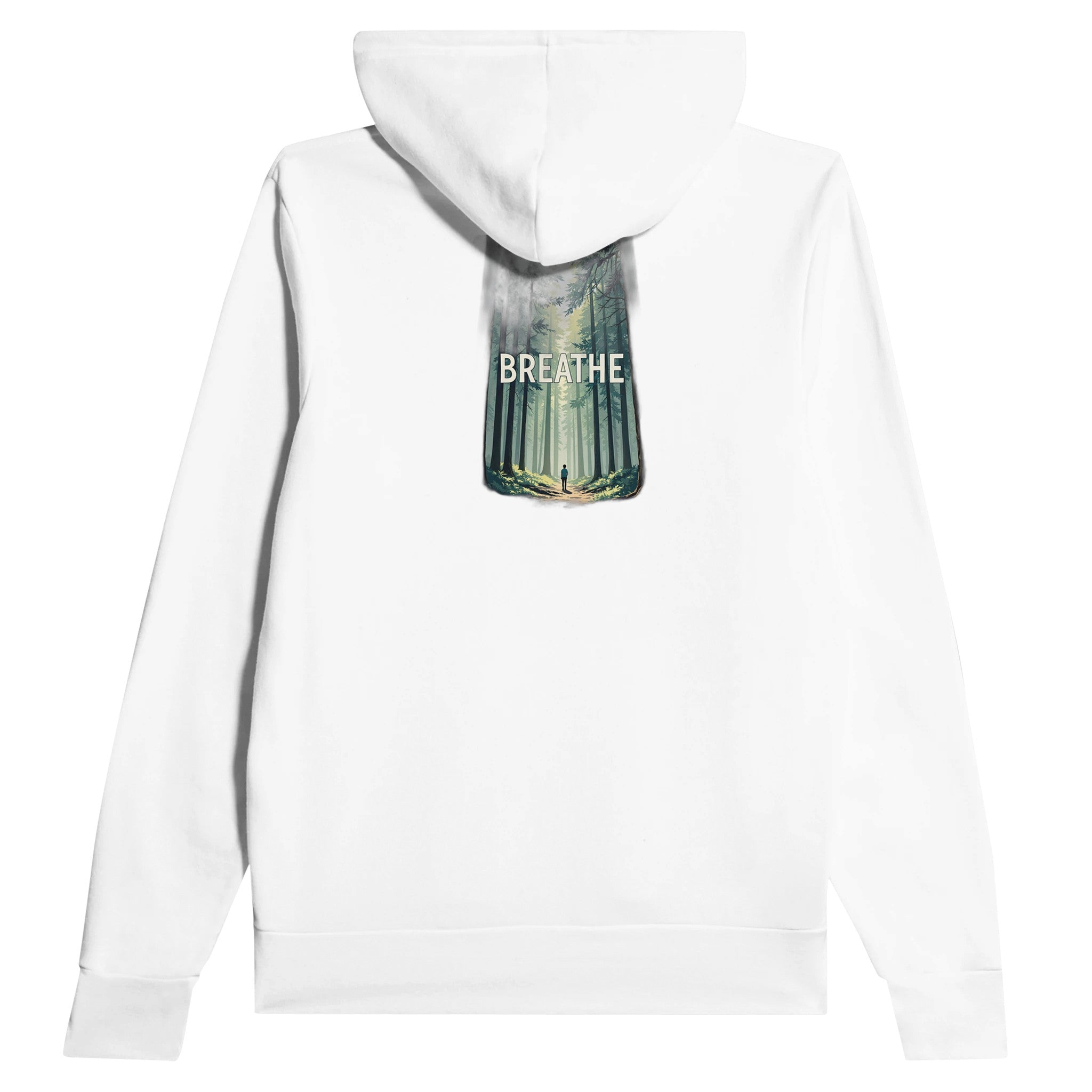 Forest Bathing Hoodie Pullover Unisex Cotton UK Hoodie — detail view | Wild Thread Co