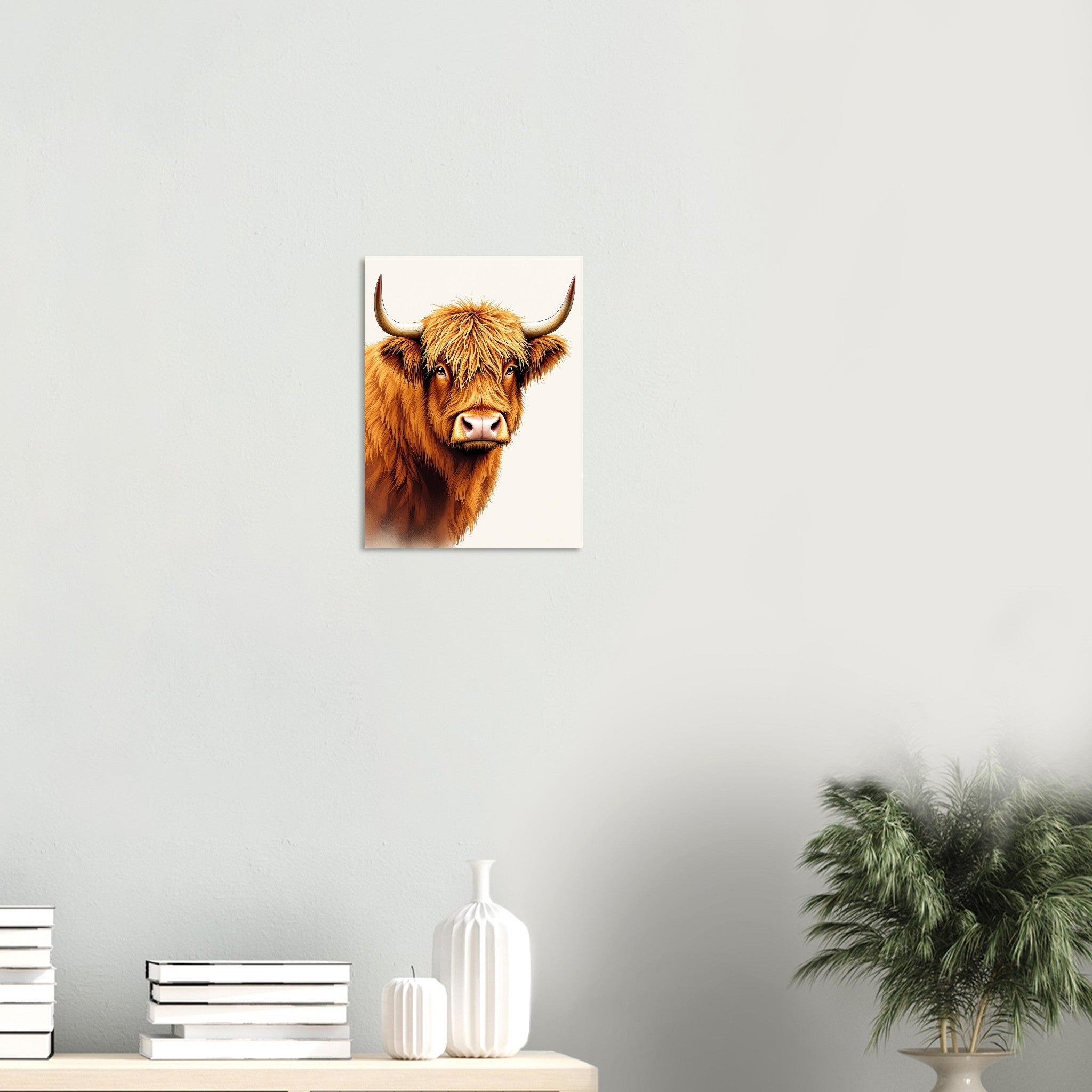 Highland Cattle Portrait A1 Art Wall Art UK Art UK Gift Art Print Poster Wall Ar Art Print — detail view | Wild Thread Co