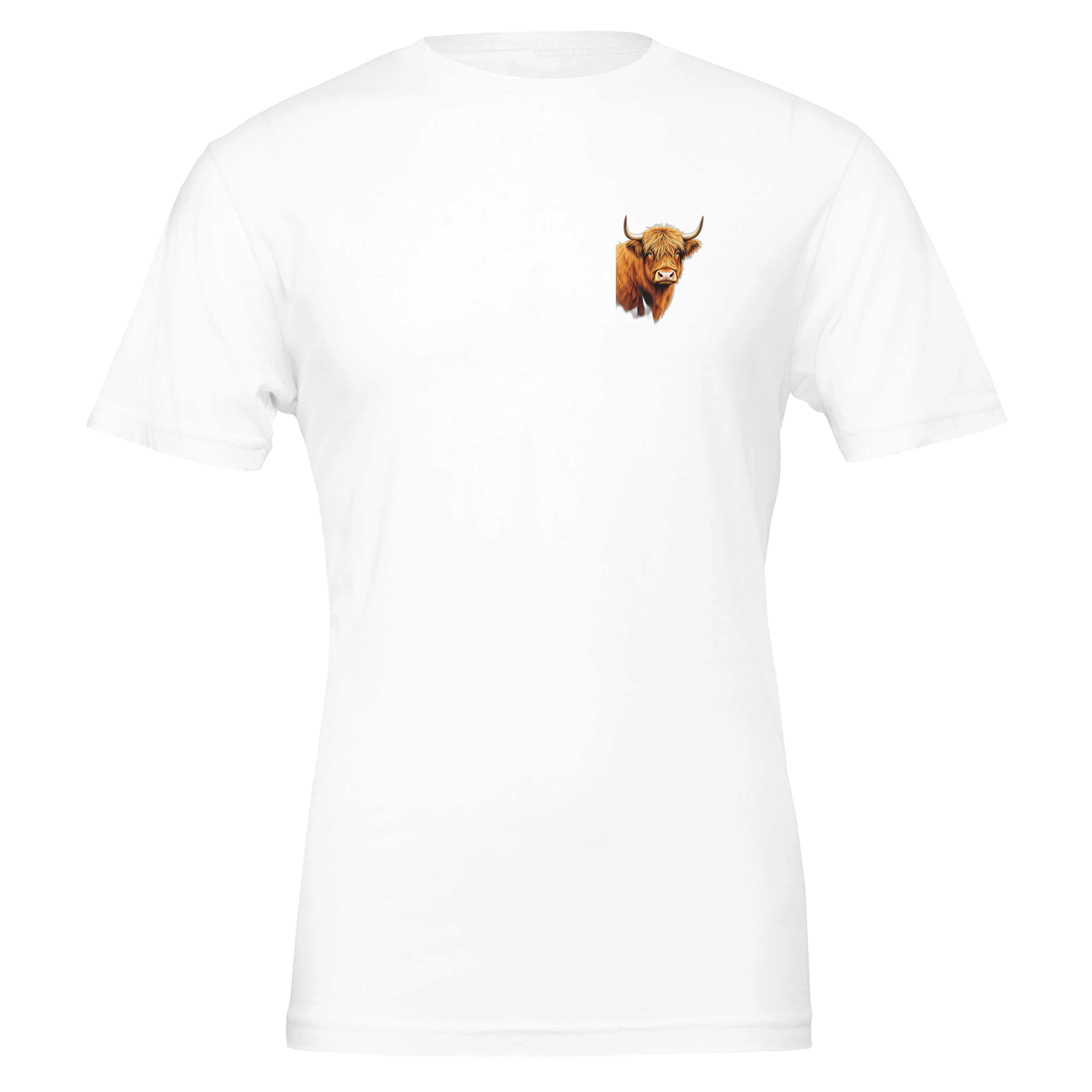 Highland Cattle Portrait T-Shirt Unisex Cotton Tee UK T-Shirt — detail view | Wild Thread Co