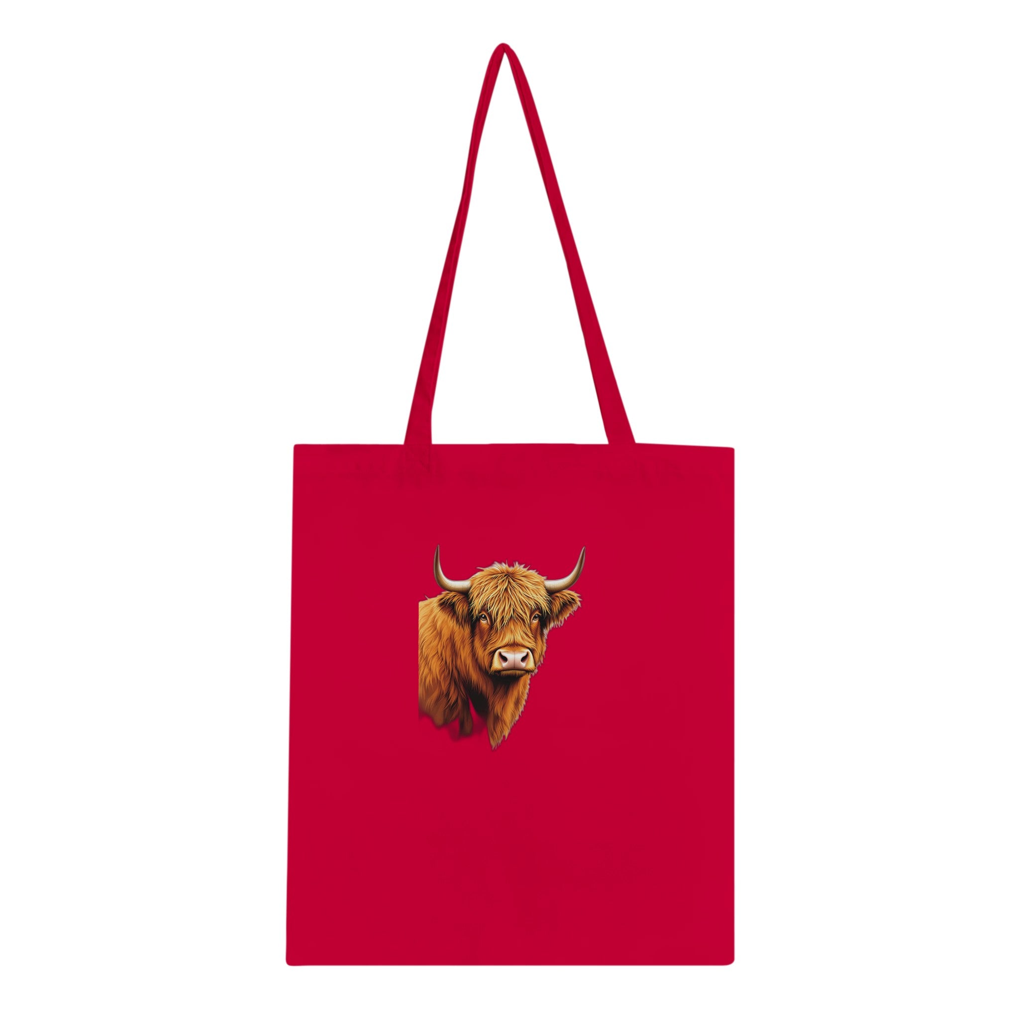 Highland Cattle Portrait Cotton Shopper UK Tote Bag UK Gift Tote Bag — detail view | Wild Thread Co