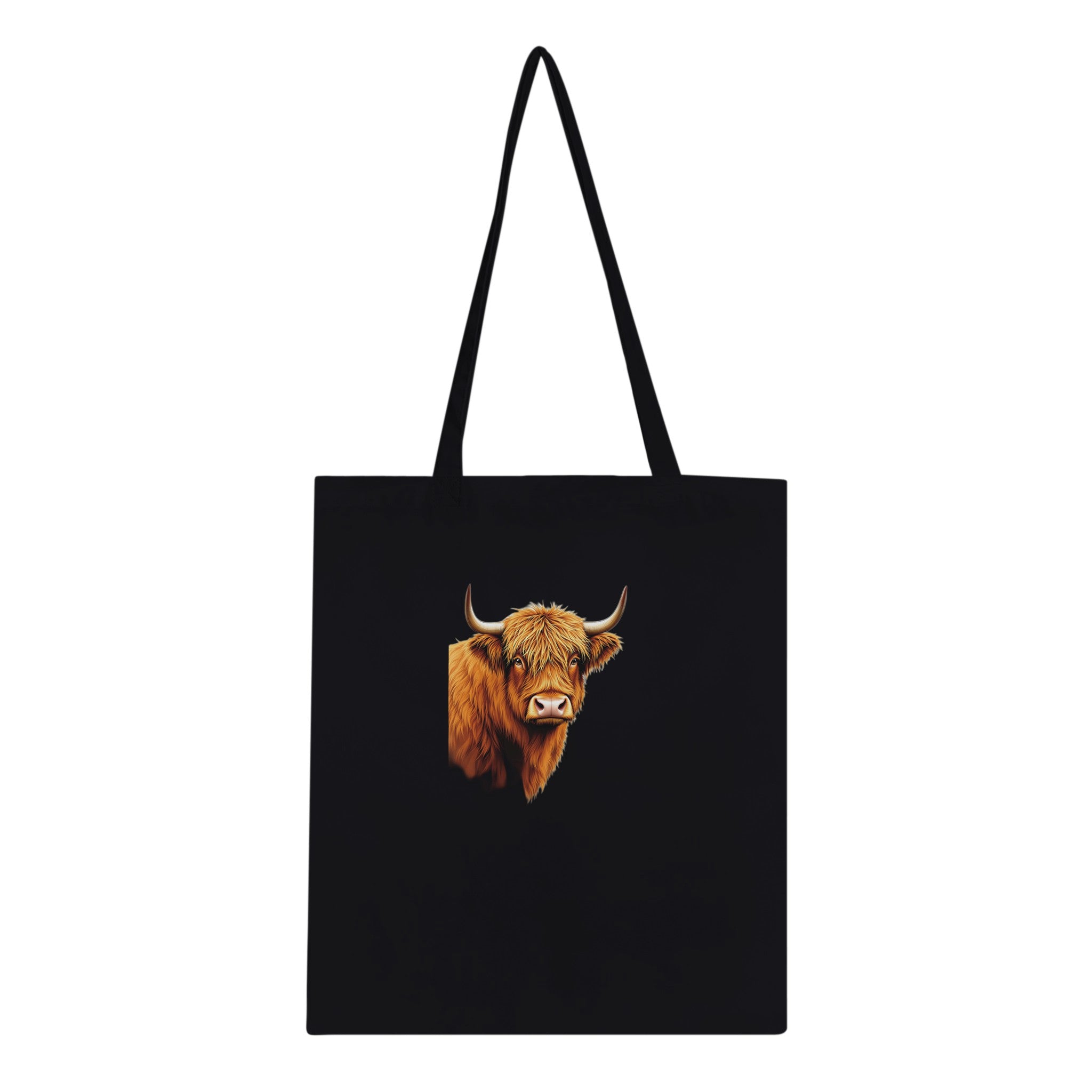 Highland Cattle Portrait Cotton Shopper UK Tote Bag UK Gift Tote Bag — detail view | Wild Thread Co