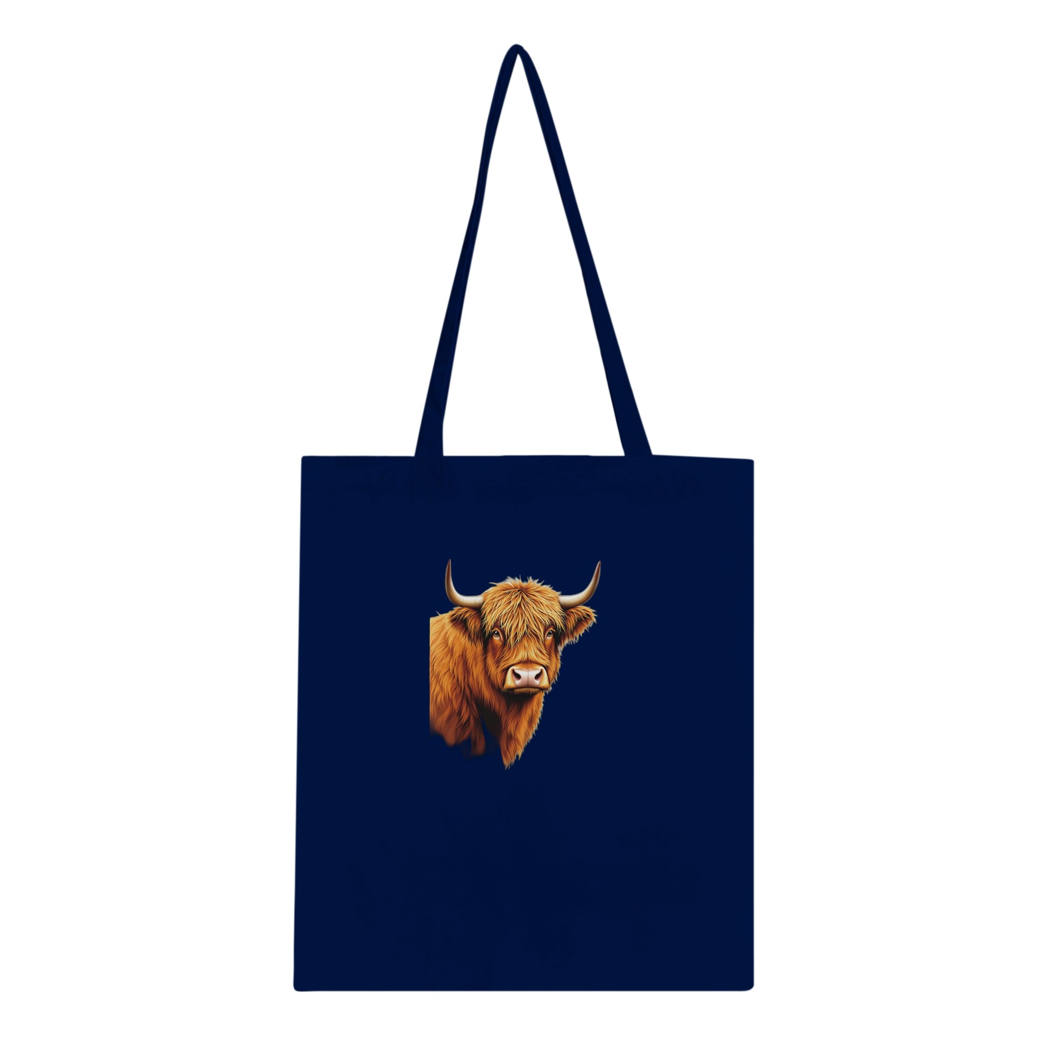 Highland Cattle Portrait Cotton Shopper UK Tote Bag UK Gift Tote Bag — detail view | Wild Thread Co