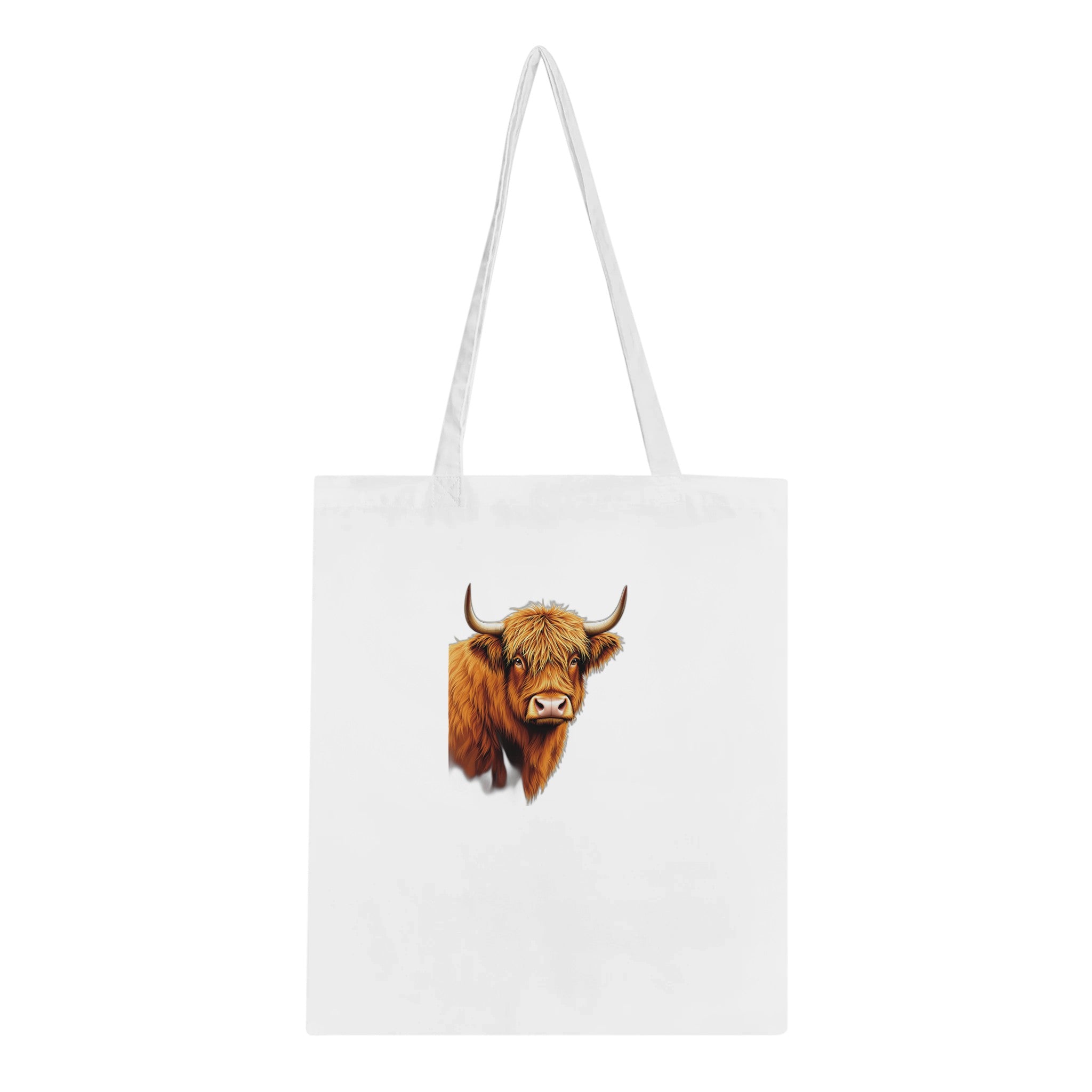 Highland Cattle Portrait Cotton Shopper UK Tote Bag UK Gift Tote Bag — detail view | Wild Thread Co