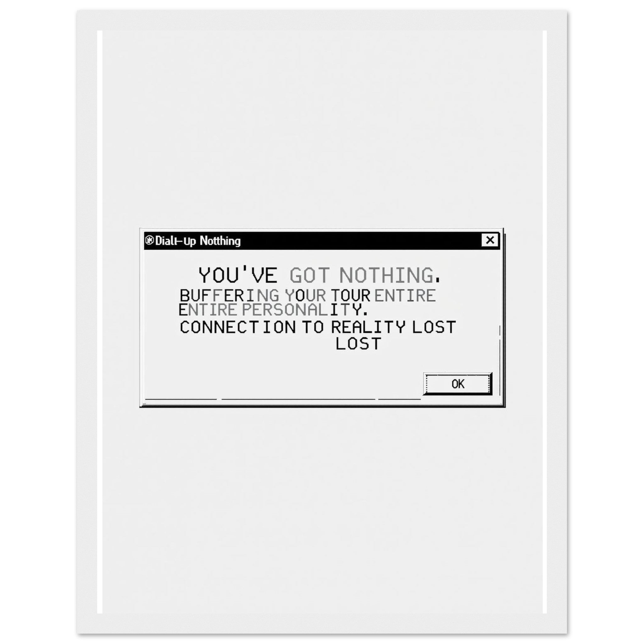 Y2k Dial Up Internet Rage Framed Print Wall Art Ready to Hang UK Framed Art Print — detail view | Wild Thread Co