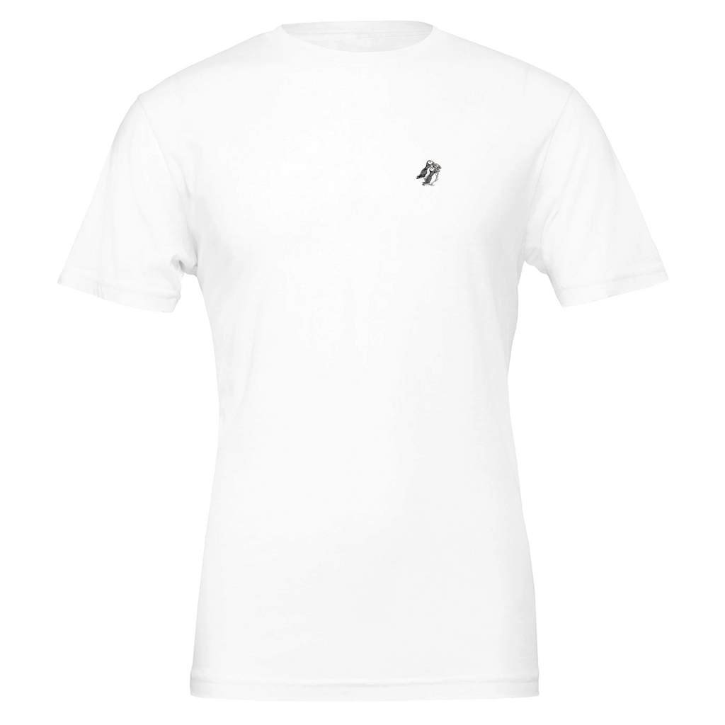 Puffin Colony T-Shirt Unisex Cotton Tee UK T-Shirt — detail view | Wild Thread Co