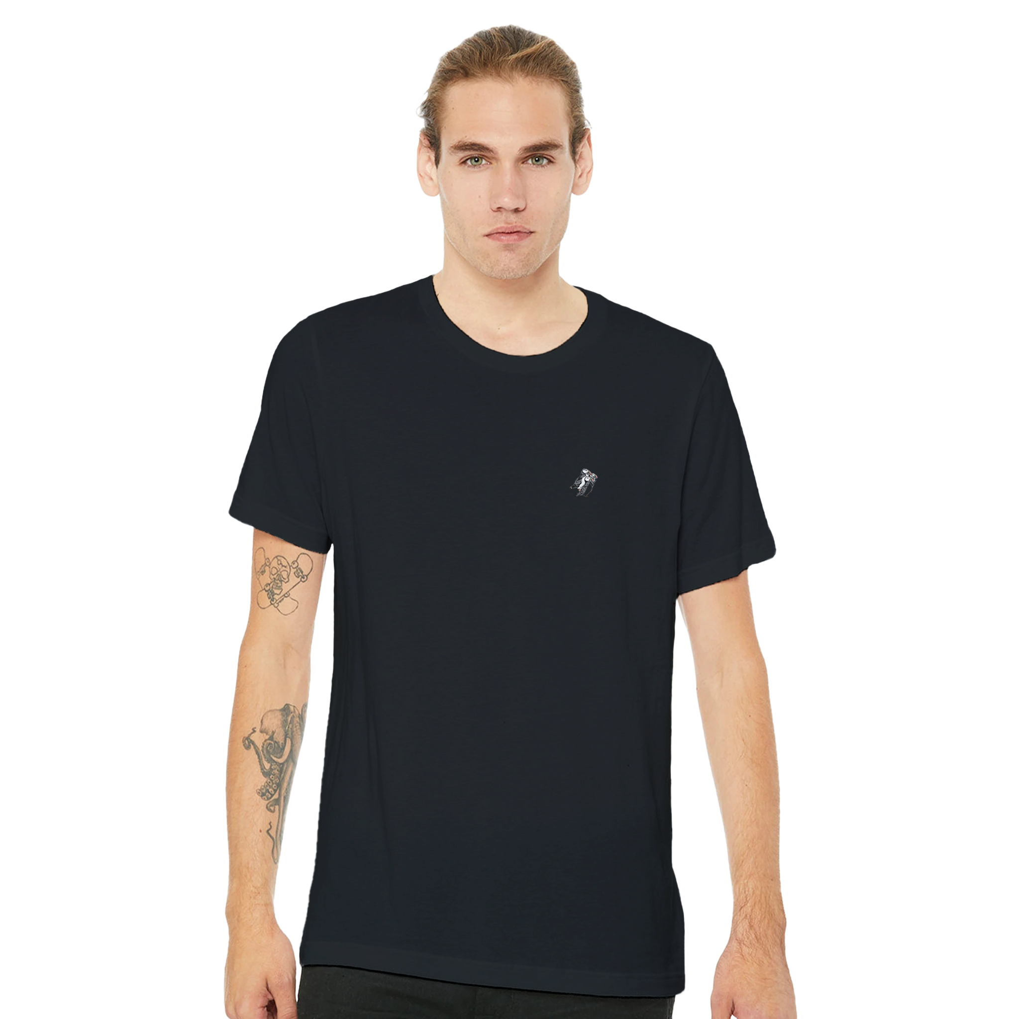 Puffin Colony T-Shirt Unisex Cotton Tee UK T-Shirt — detail view | Wild Thread Co