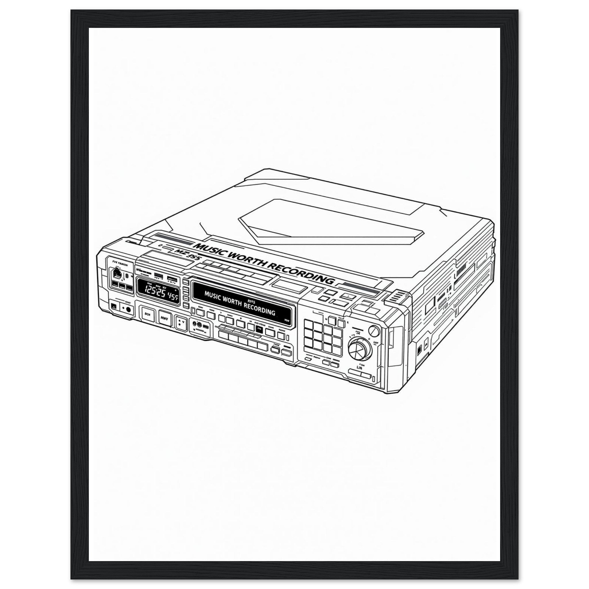 Y2k Minidisc Music Obsessive Framed Print Wall Art Ready to Hang UK — Framed Art Print | Wild Thread Co UK