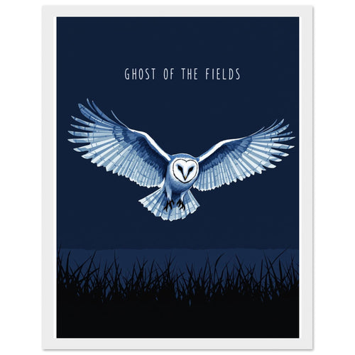 Barn Owl Hunting Framed Print Wall Art Ready to Hang UK Framed Art Print — detail view | Wild Thread Co