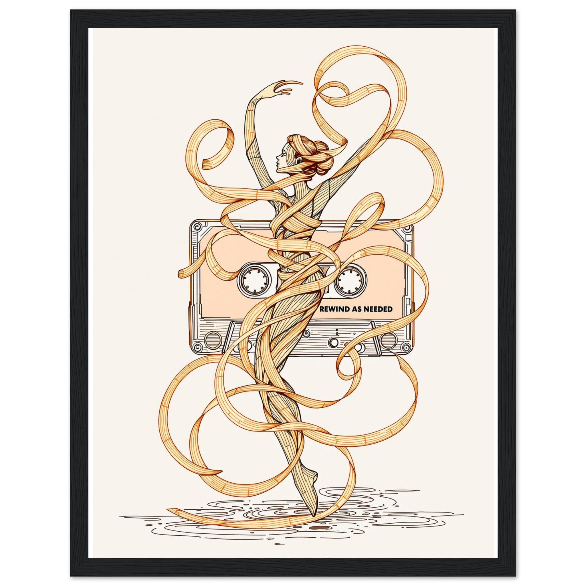Y2k Cassette Tape Framed Print Wall Art Ready to Hang UK — Framed Art Print | Wild Thread Co UK