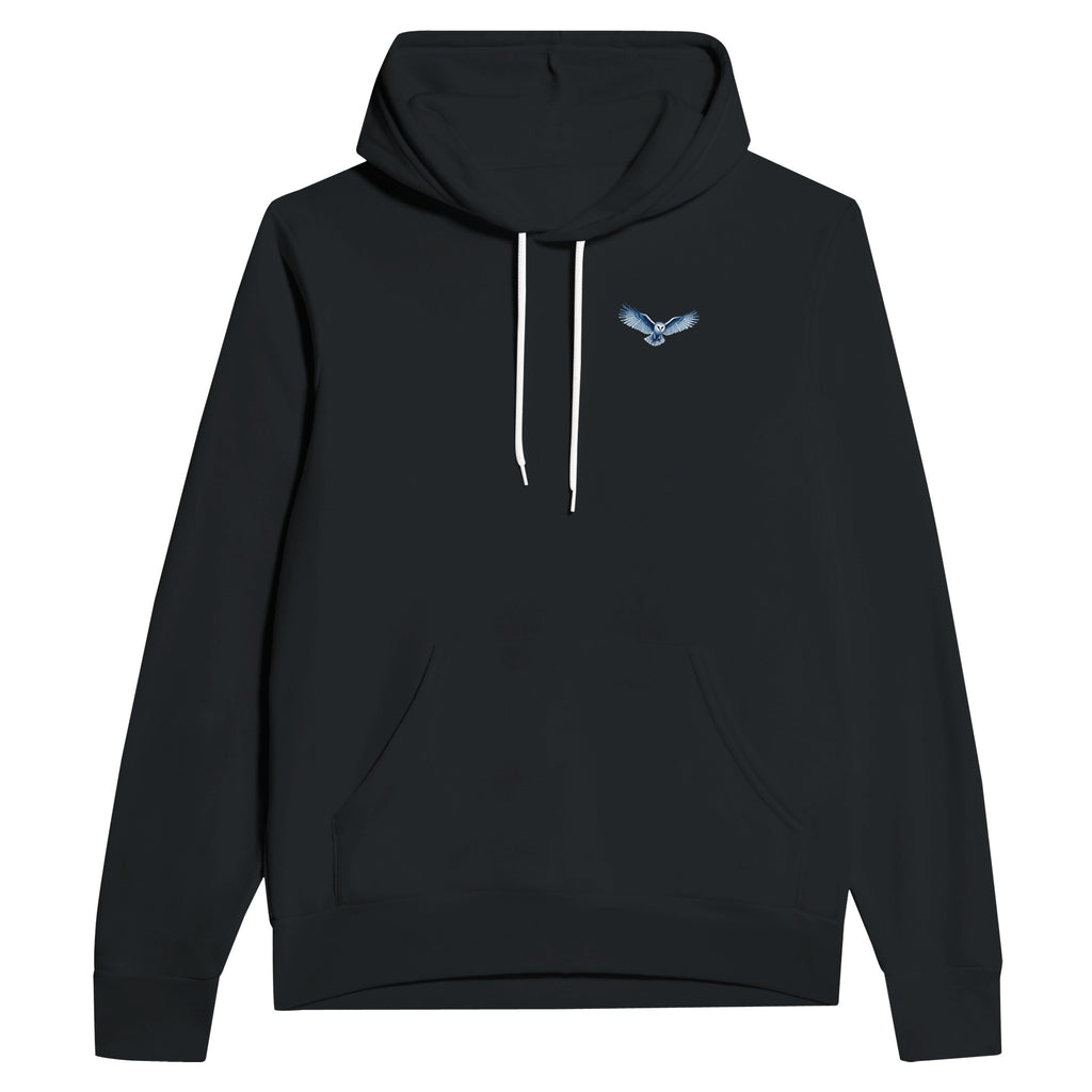 Barn Owl Hunting Hoodie Pullover Unisex Cotton UK Hoodie — detail view | Wild Thread Co