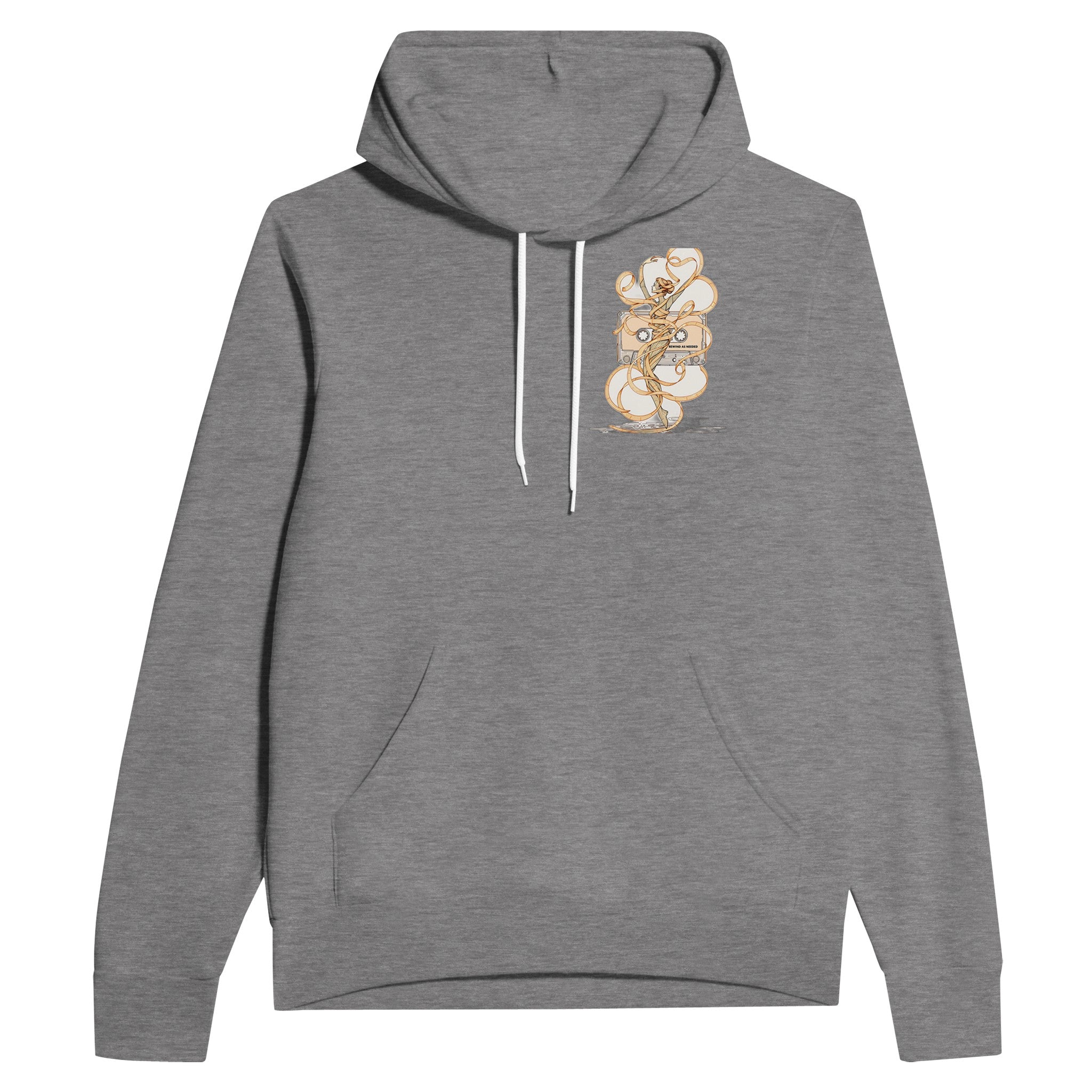 Y2k Cassette Tape Hoodie Pullover Unisex Cotton UK Hoodie — detail view | Wild Thread Co