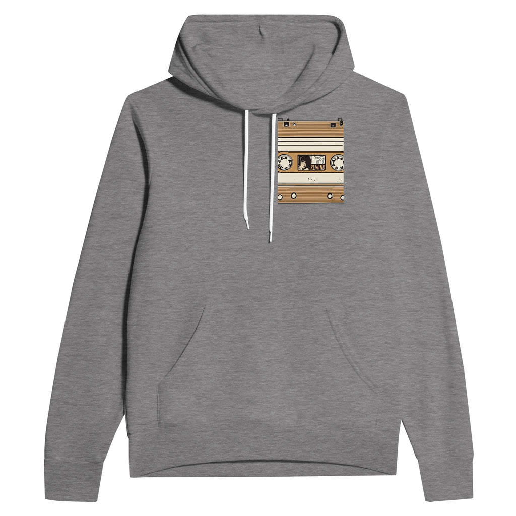 Y2k Cassette Tape Hoodie Pullover Unisex Cotton UK Hoodie — detail view | Wild Thread Co