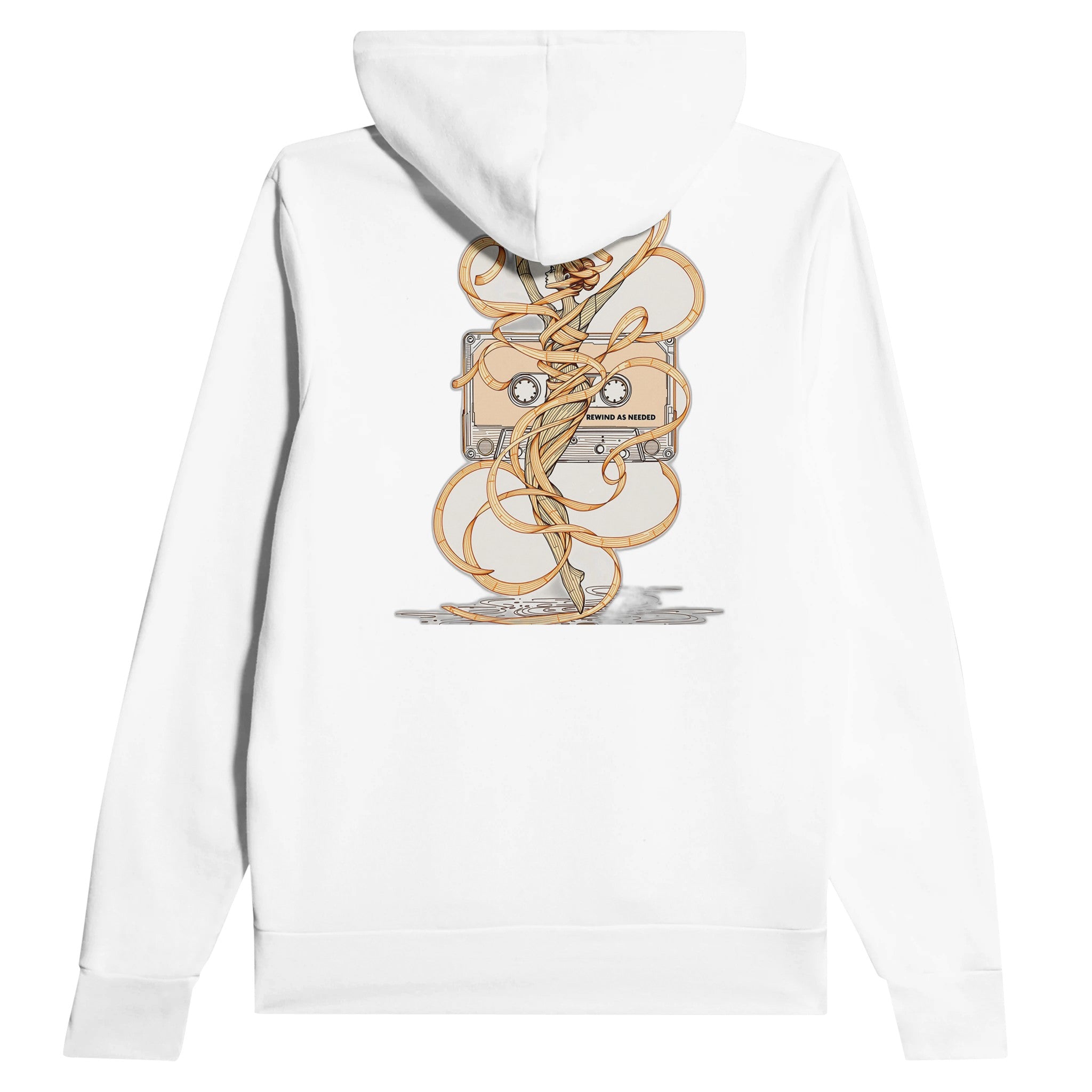 Y2k Cassette Tape Hoodie Pullover Unisex Cotton UK Hoodie — detail view | Wild Thread Co