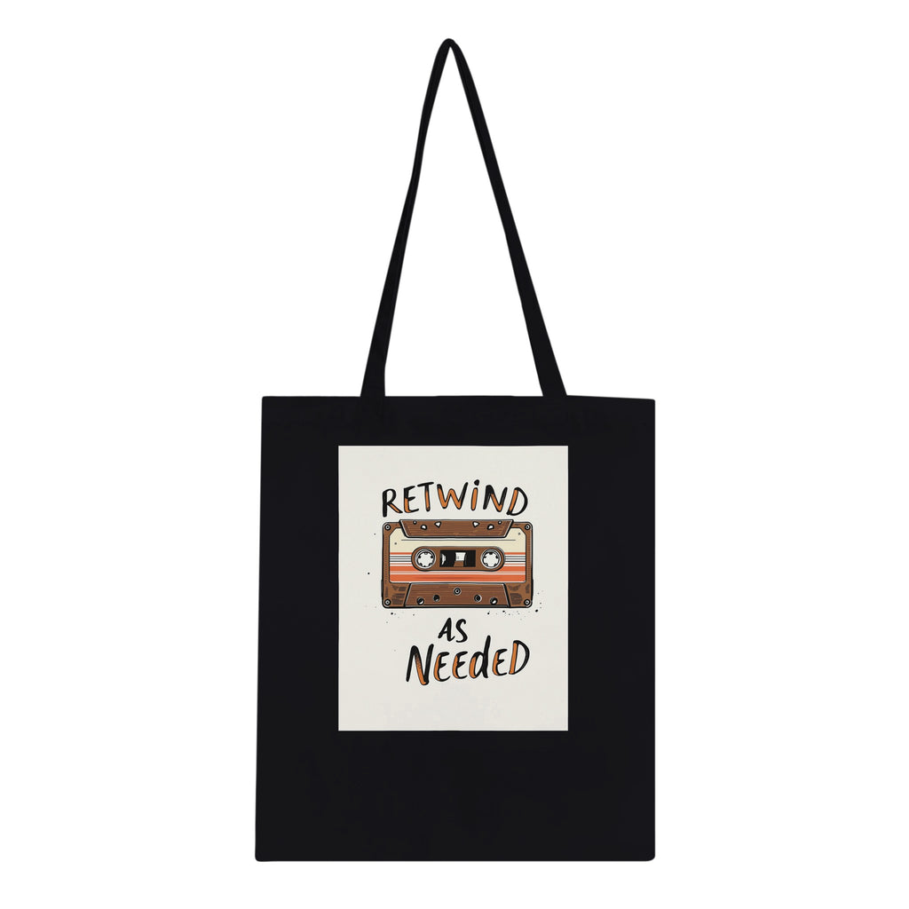 Y2k Cassette Tape Cotton Shopper UK Tote Bag — detail view | Wild Thread Co