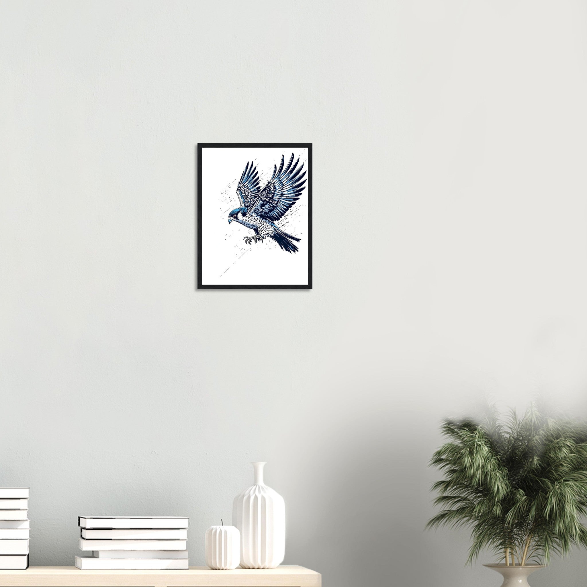 Peregrine Dive Framed Print Wall Art Ready to Hang UK Framed Art Print — detail view | Wild Thread Co
