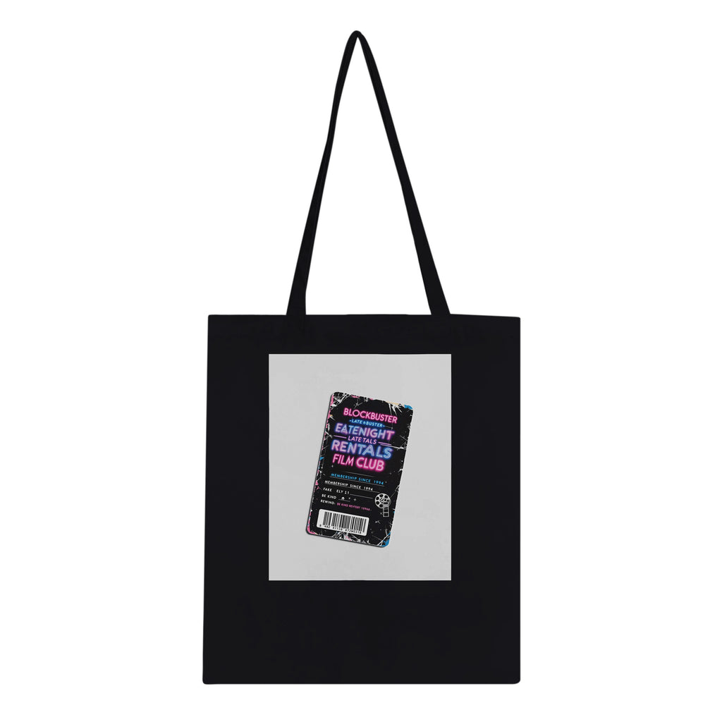 Y2k Vhs Video Shop Tote Bag Cotton Shopper UK Tote Bag — detail view | Wild Thread Co