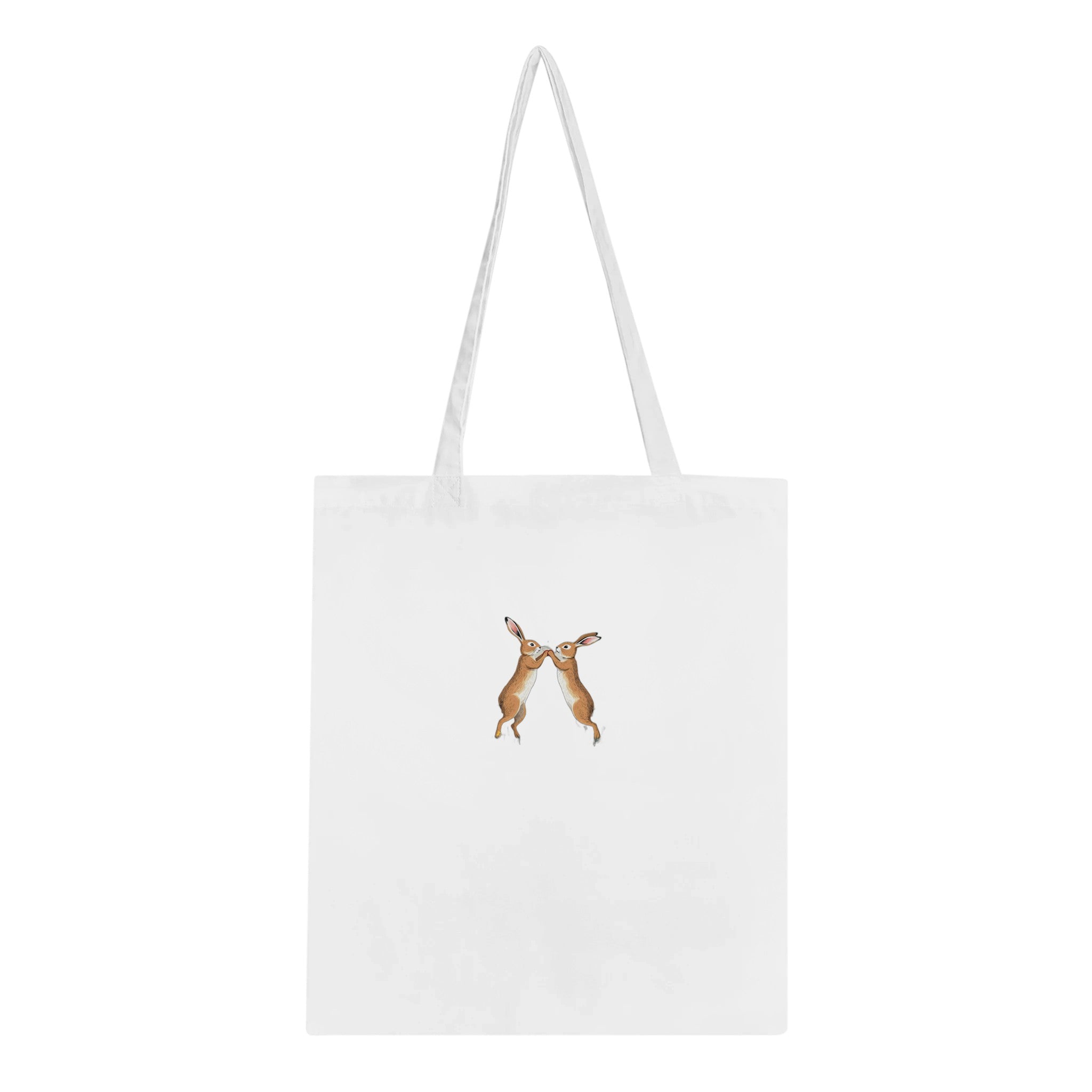 Hare Boxing Spring Cotton Shopper UK Tote Bag — detail view | Wild Thread Co