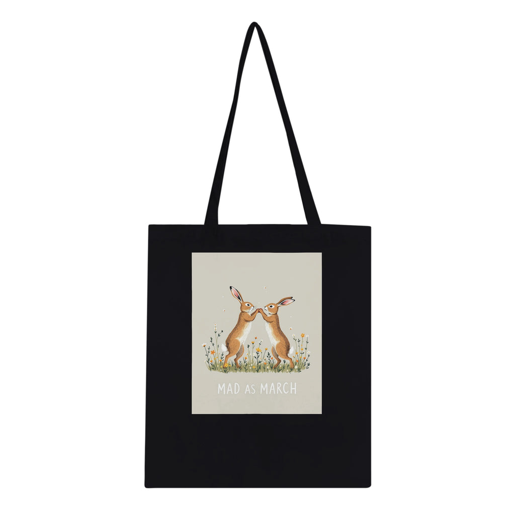 Hare Boxing Spring Cotton Shopper UK Tote Bag — detail view | Wild Thread Co
